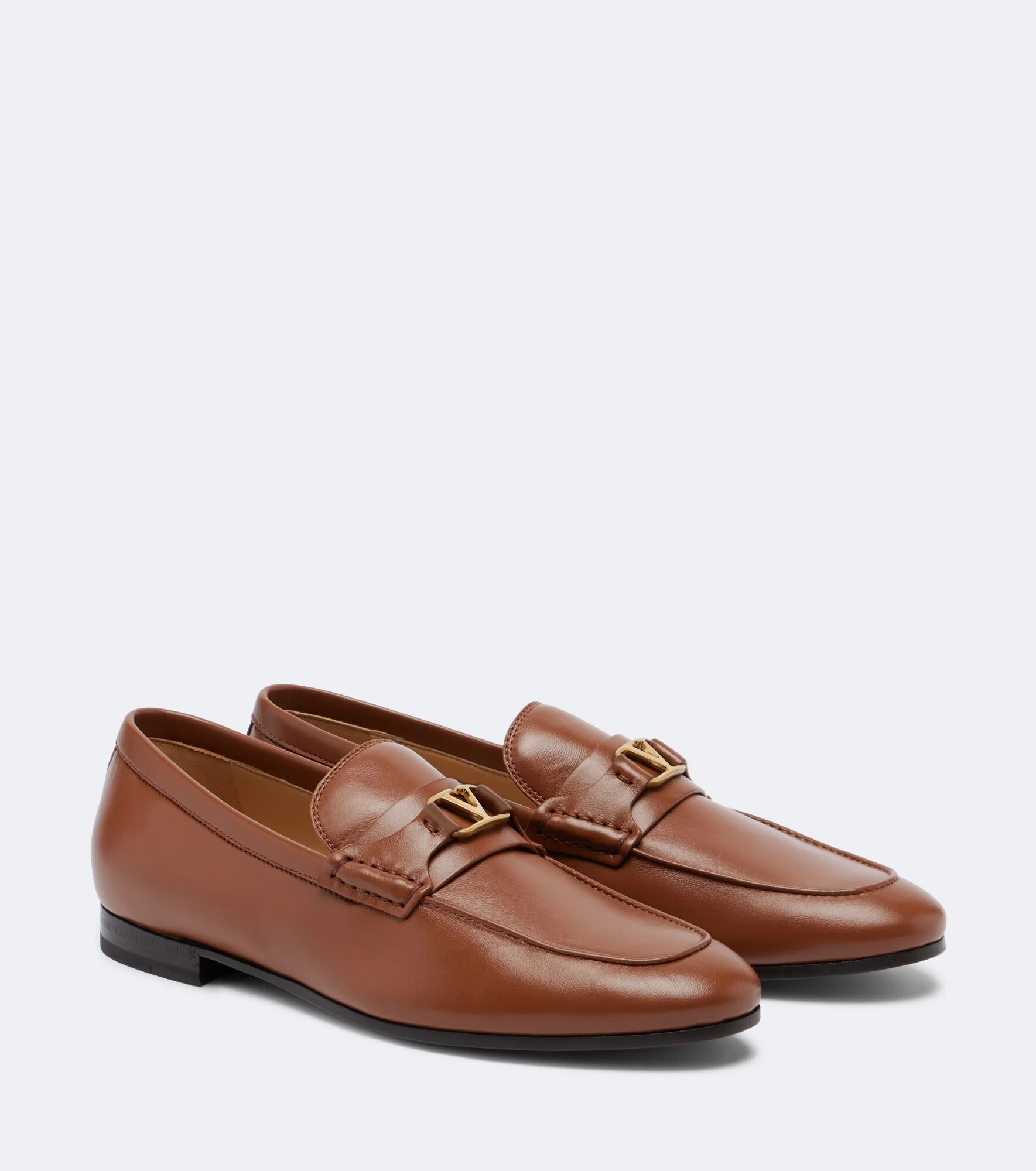 VLogo leather loafers - 1