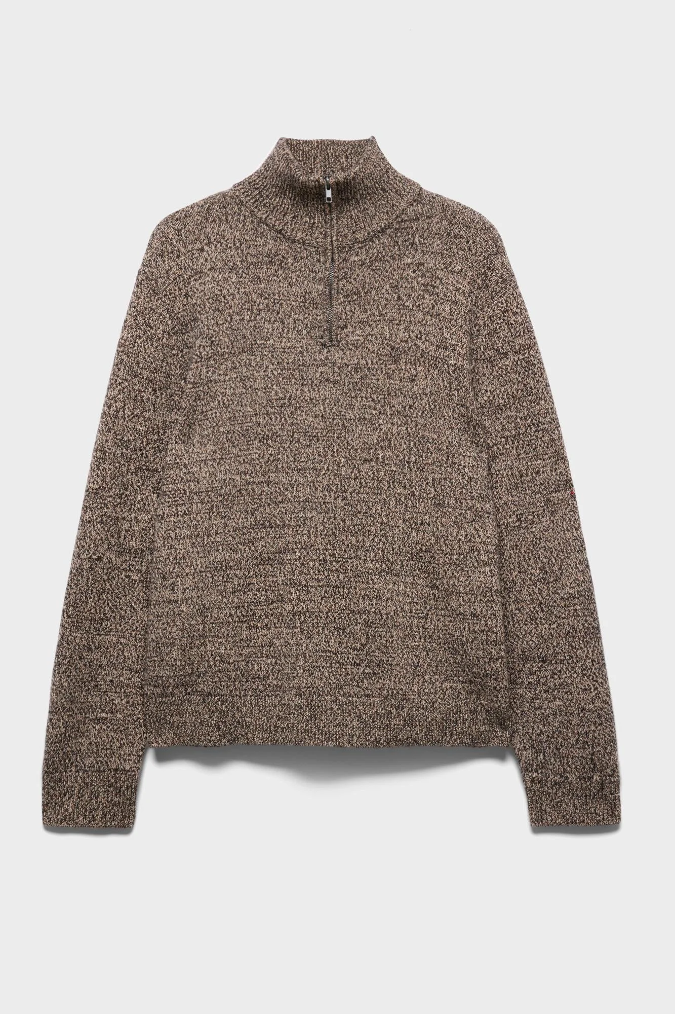 HALF ZIP SWEATER in Cotton Wool - 1