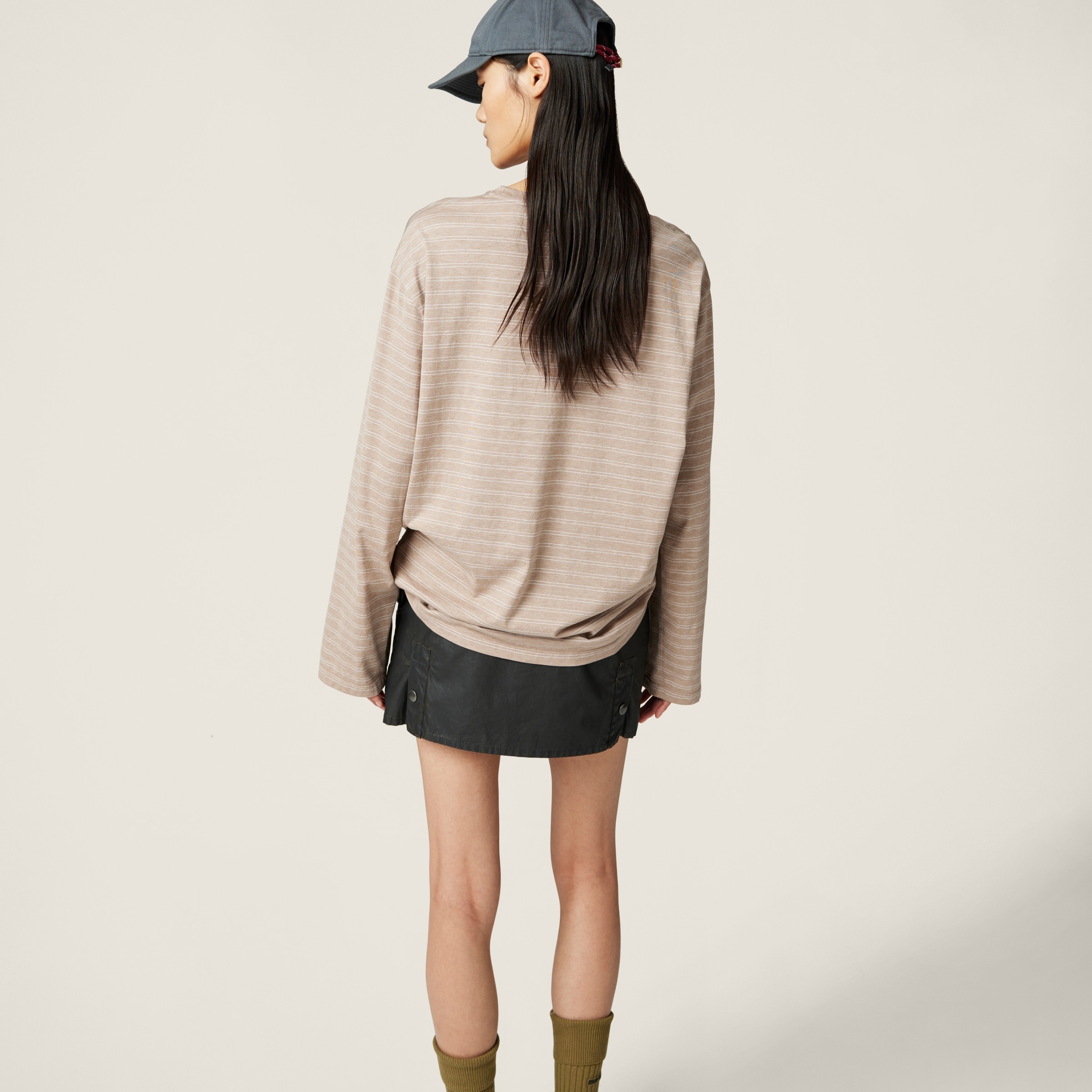 Miu Miu Long-sleeved cotton jersey T-shirt | REVERSIBLE