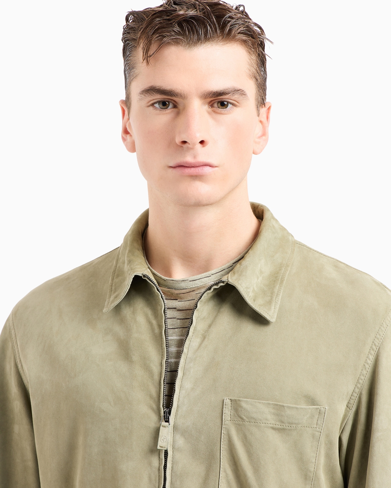 Suede-lambskin, single-breasted jacket - 5