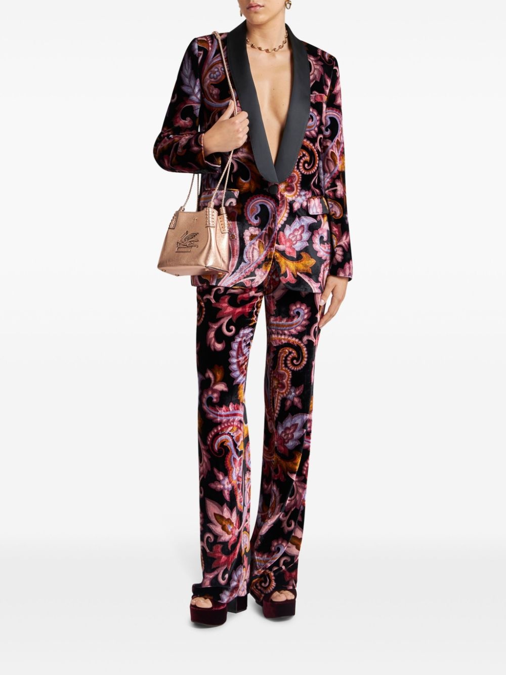 paisley velvet trousers - 2