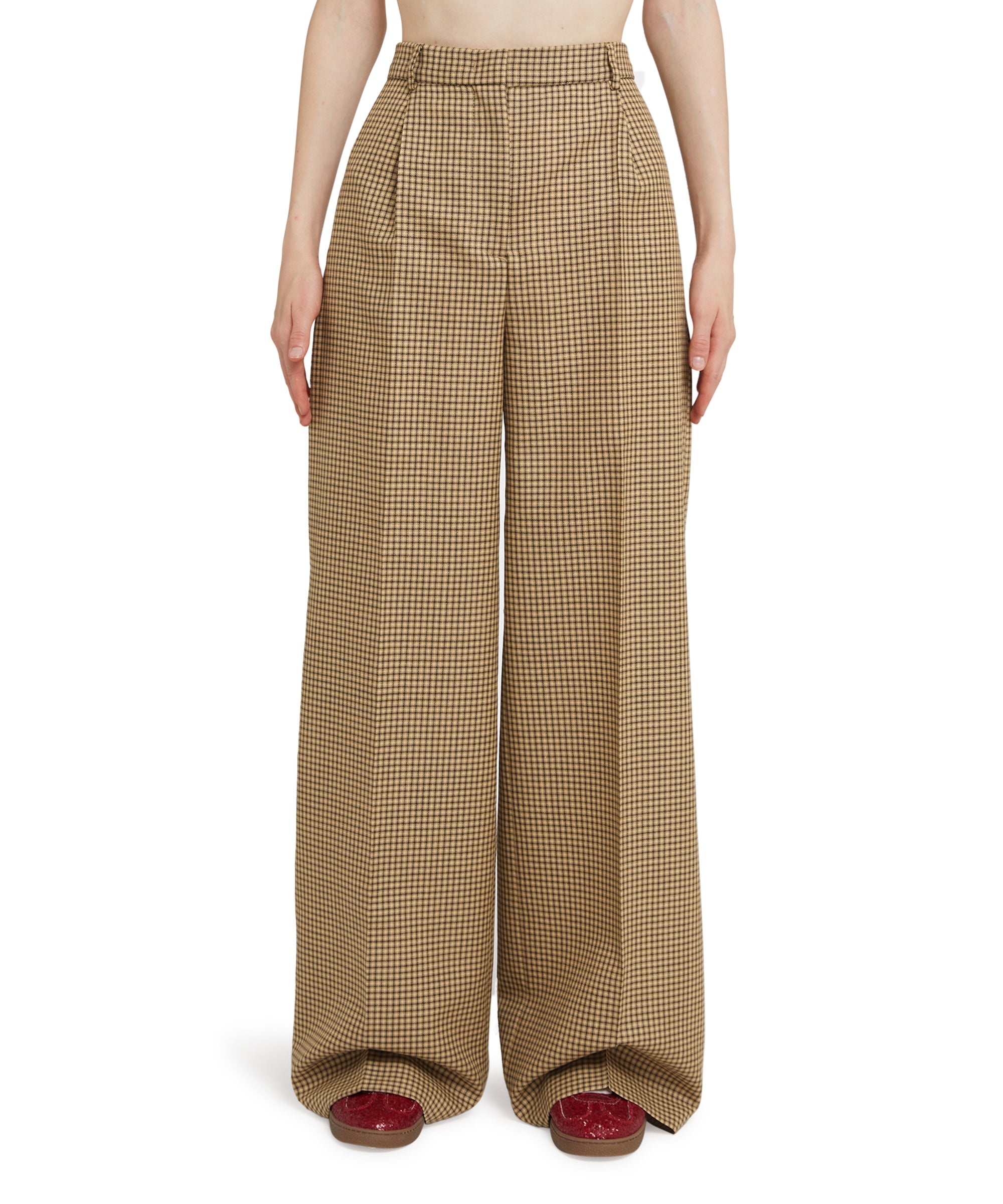 Wool trousers with  "Microcheck Wool" motif - 2