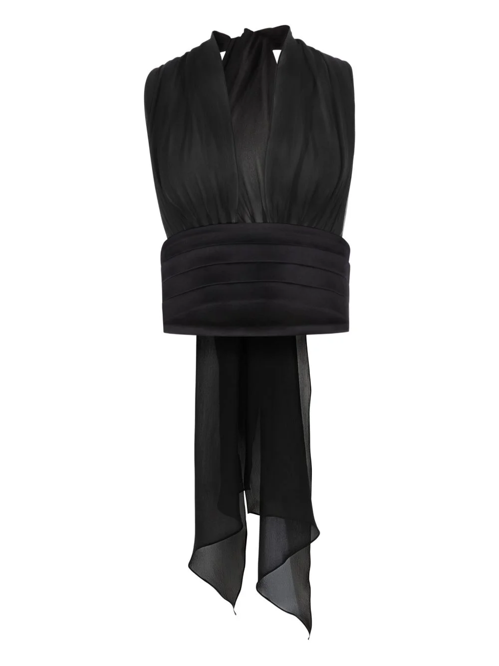 v-neck bow-detail silk blouse - 1