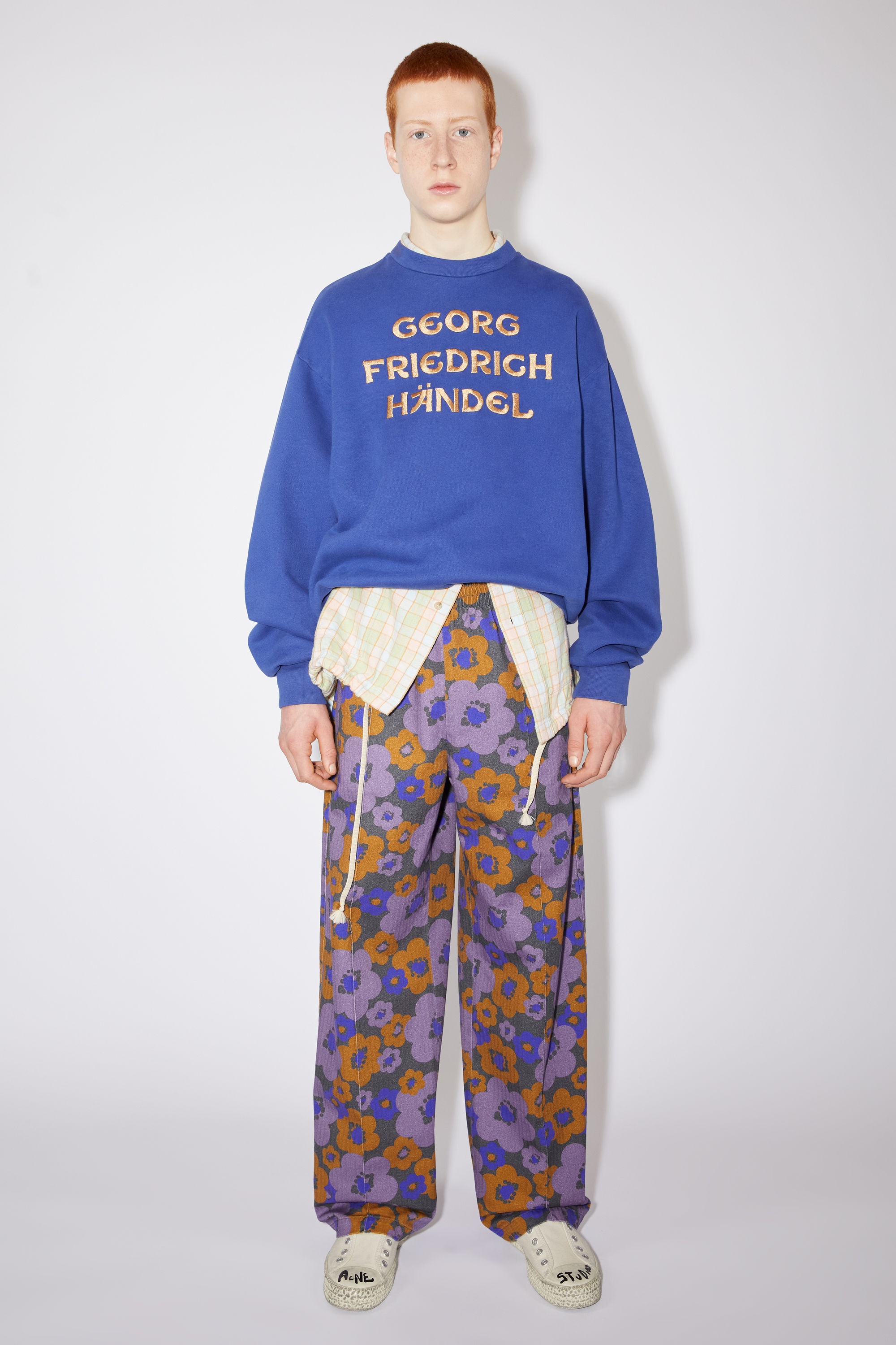 Flower print trousers - Purple/brown - 2