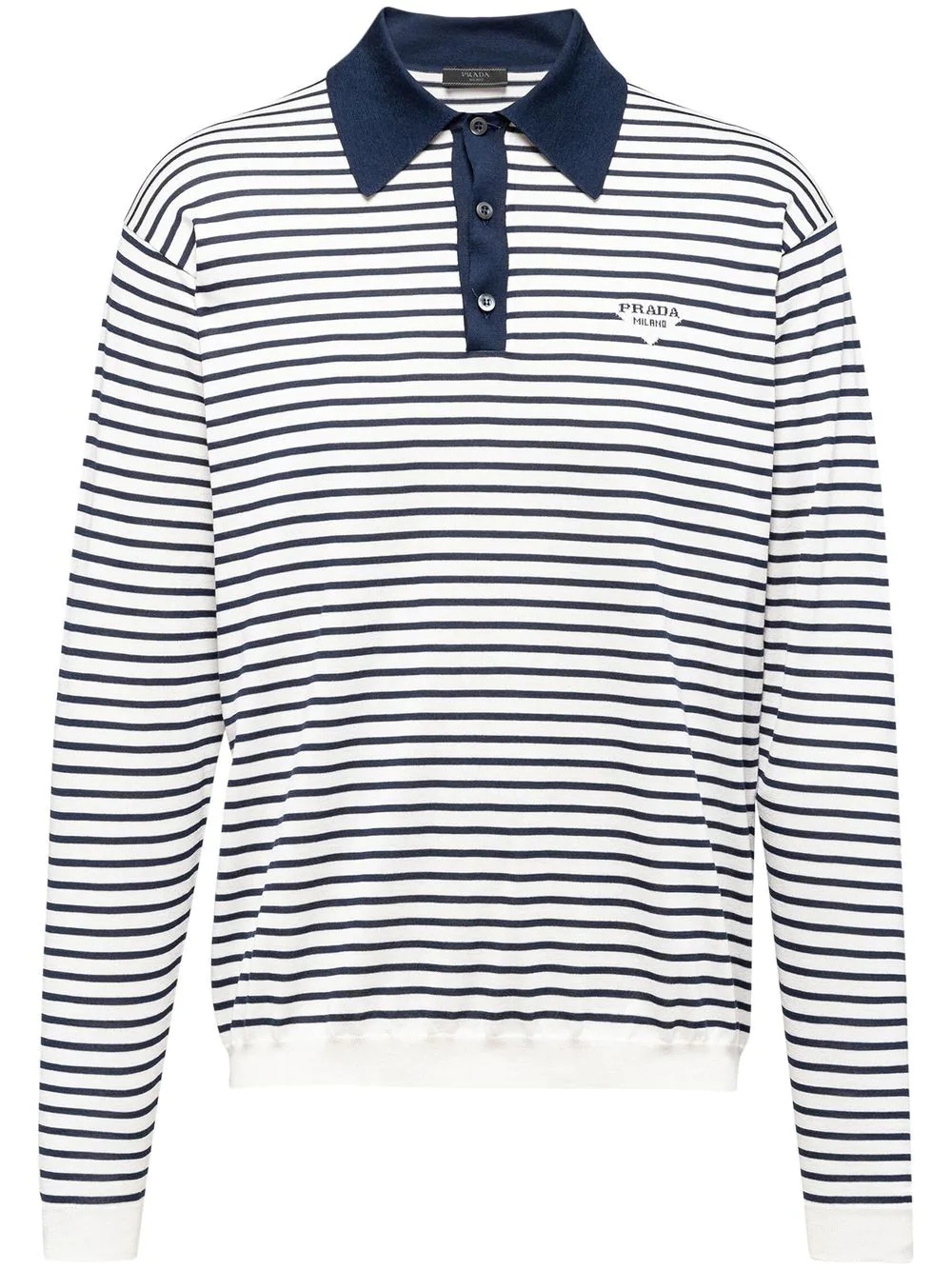 long-sleeve striped polo shirt - 1