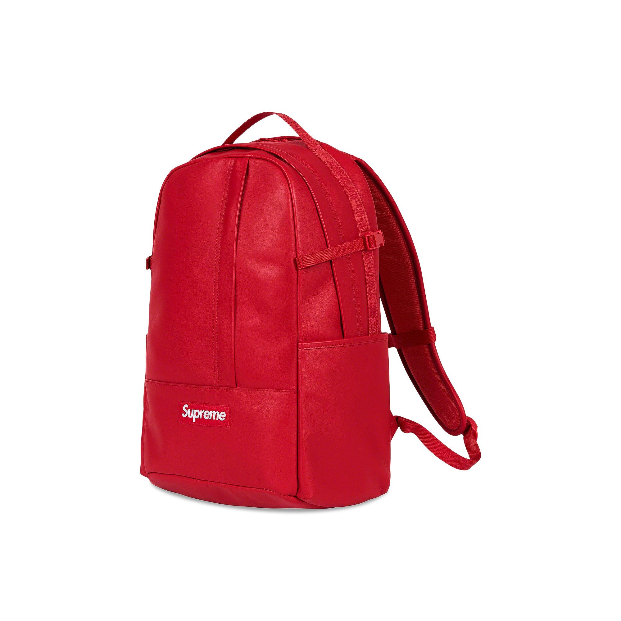 Supreme Leather Backpack 'Red' - 3