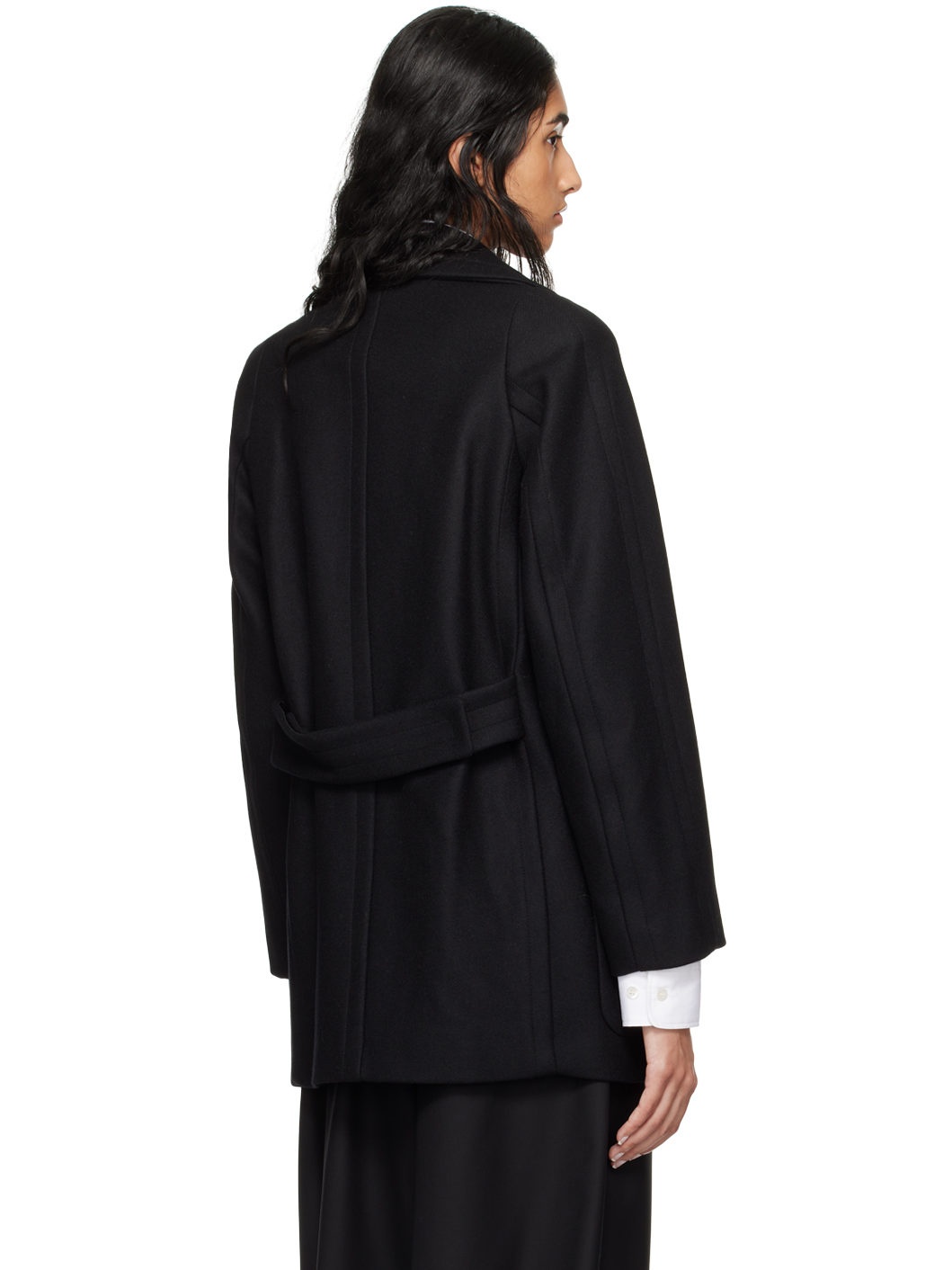 Black Wool Coat - 3