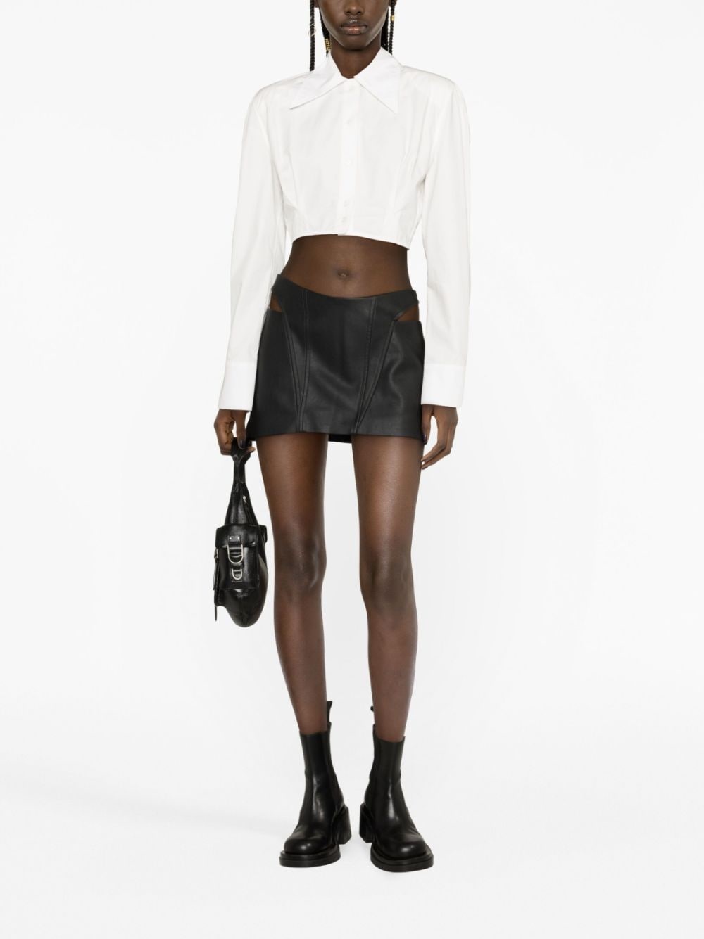 faux-leather cut-out miniskirt - 2