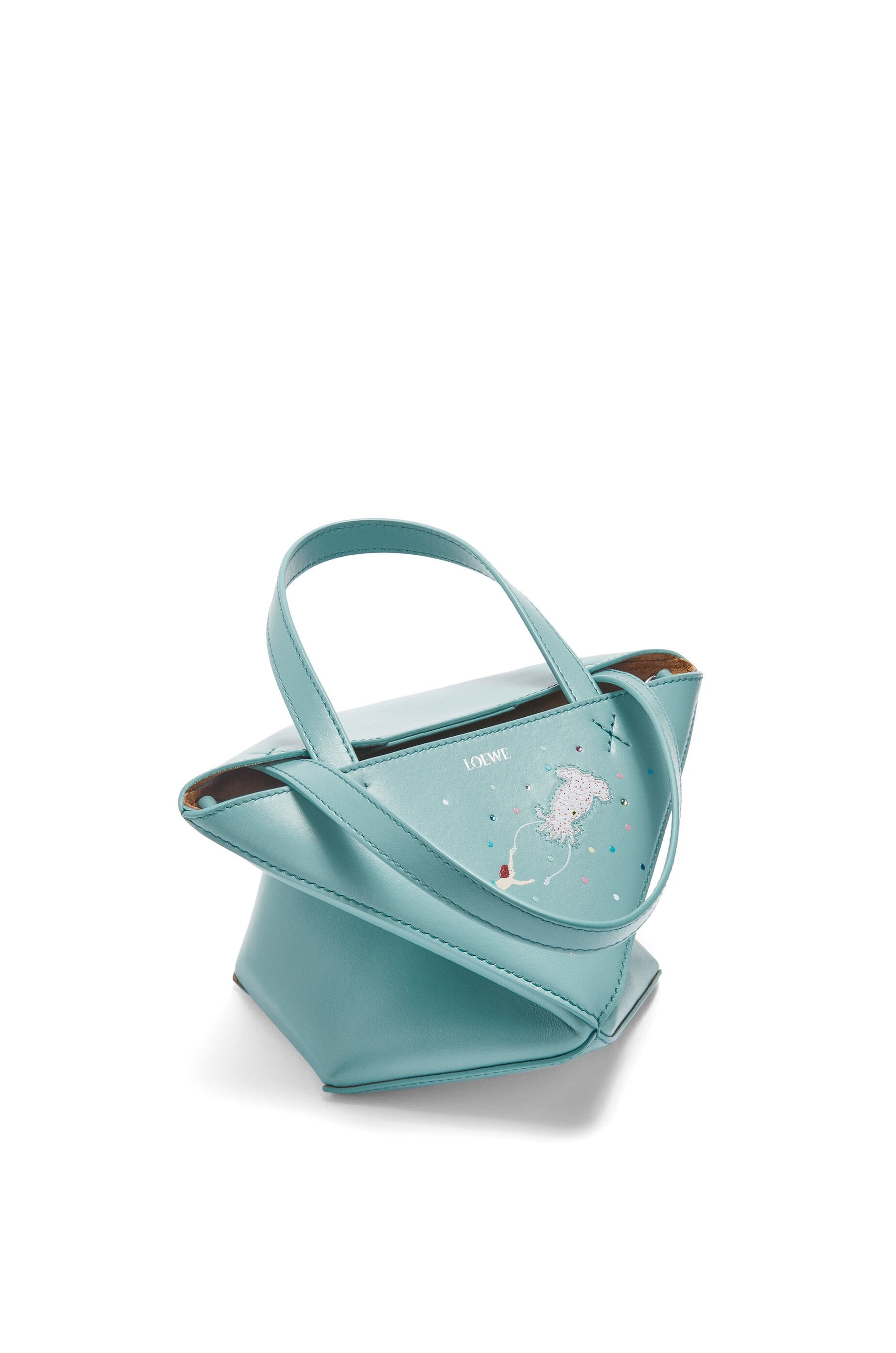 【LOEWE】PUZZLE FOLD TOTE MINI SQUID◆A779V25X13 Loewe Squid mini Puzzle Fold tote in shiny calfskin | REVERSIBLE
