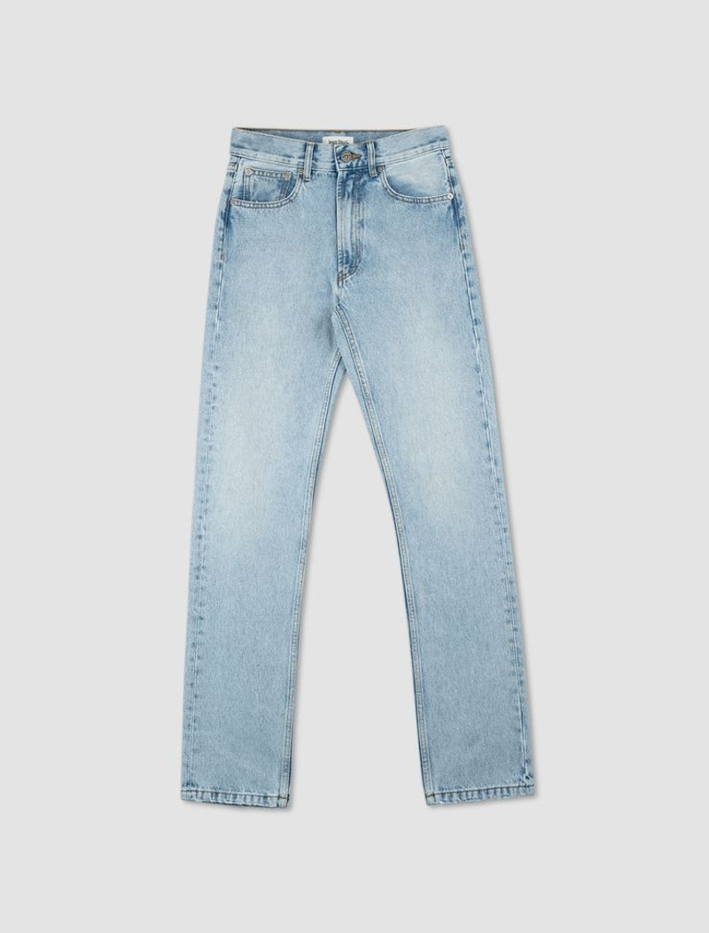 Denim trousers with screen-printed logo 1
