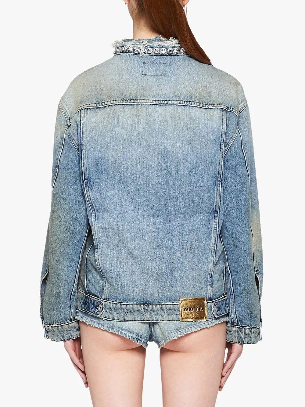 distressed denim jacket - 4