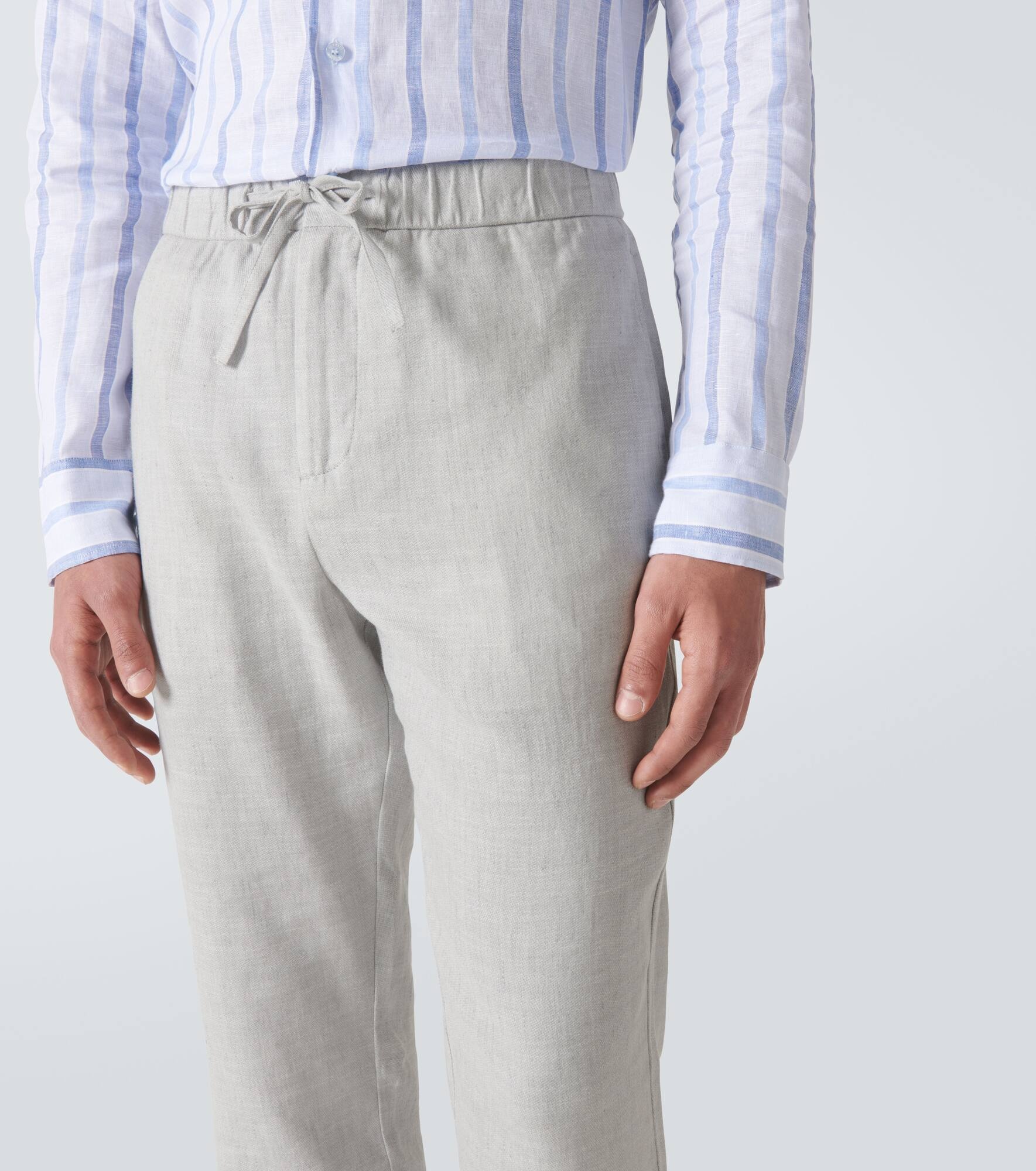Oscar linen and cotton straight pants - 5
