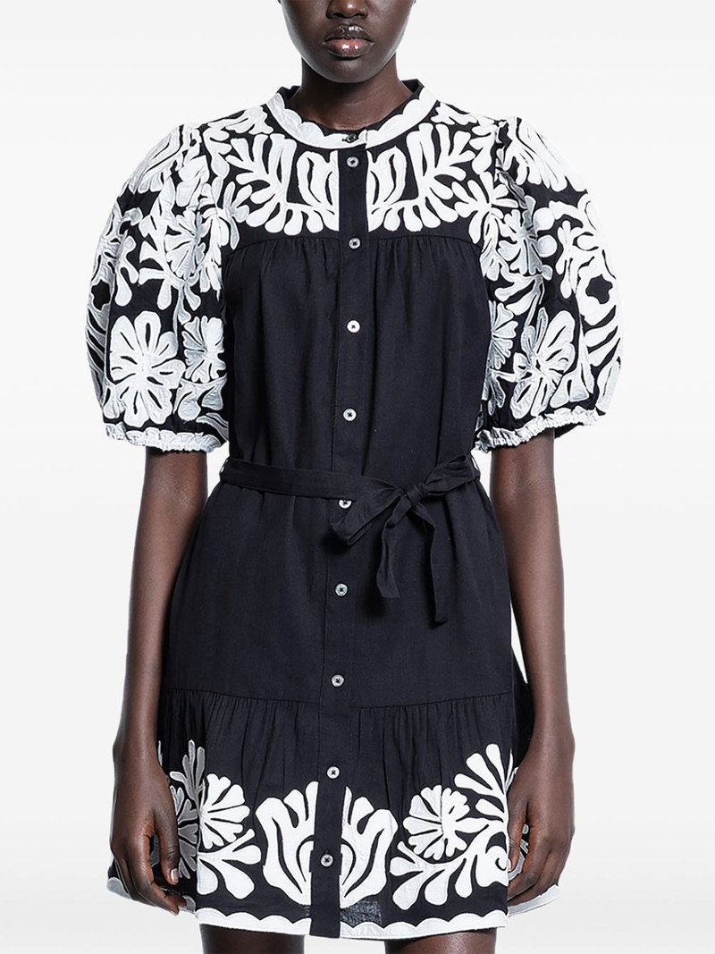 Sea floral embroidery mini dress outlook