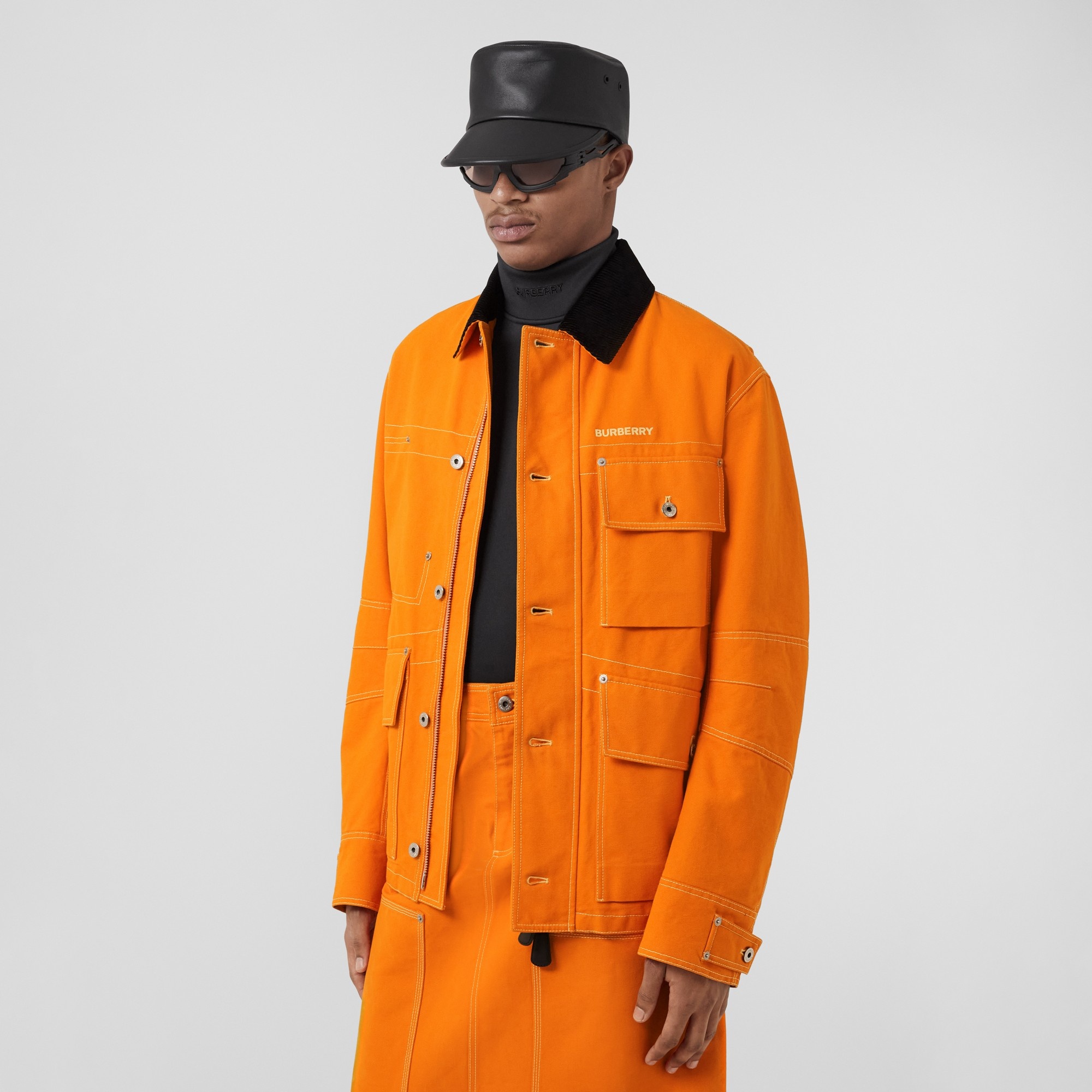 Corduroy Collar Cotton Canvas Field Jacket - 7