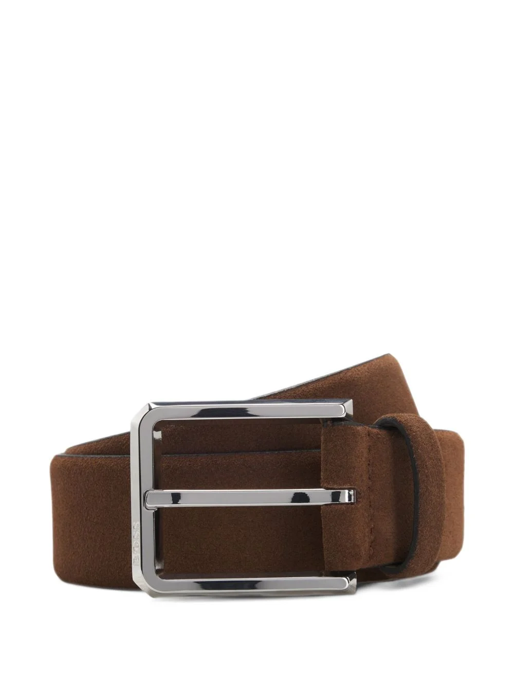 suede belt with silver-tone buckle - 1