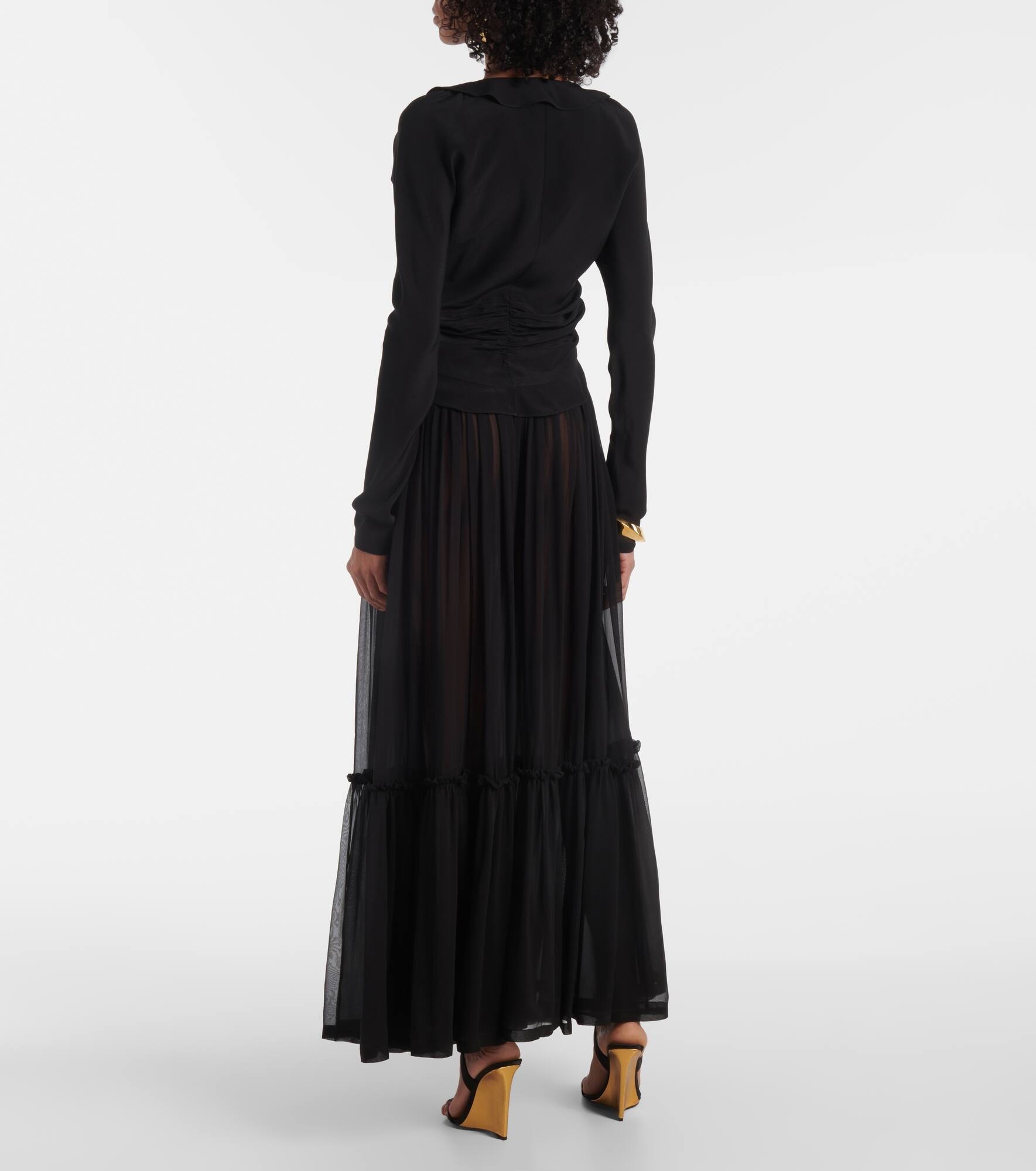 Ruffled silk blouse - 3