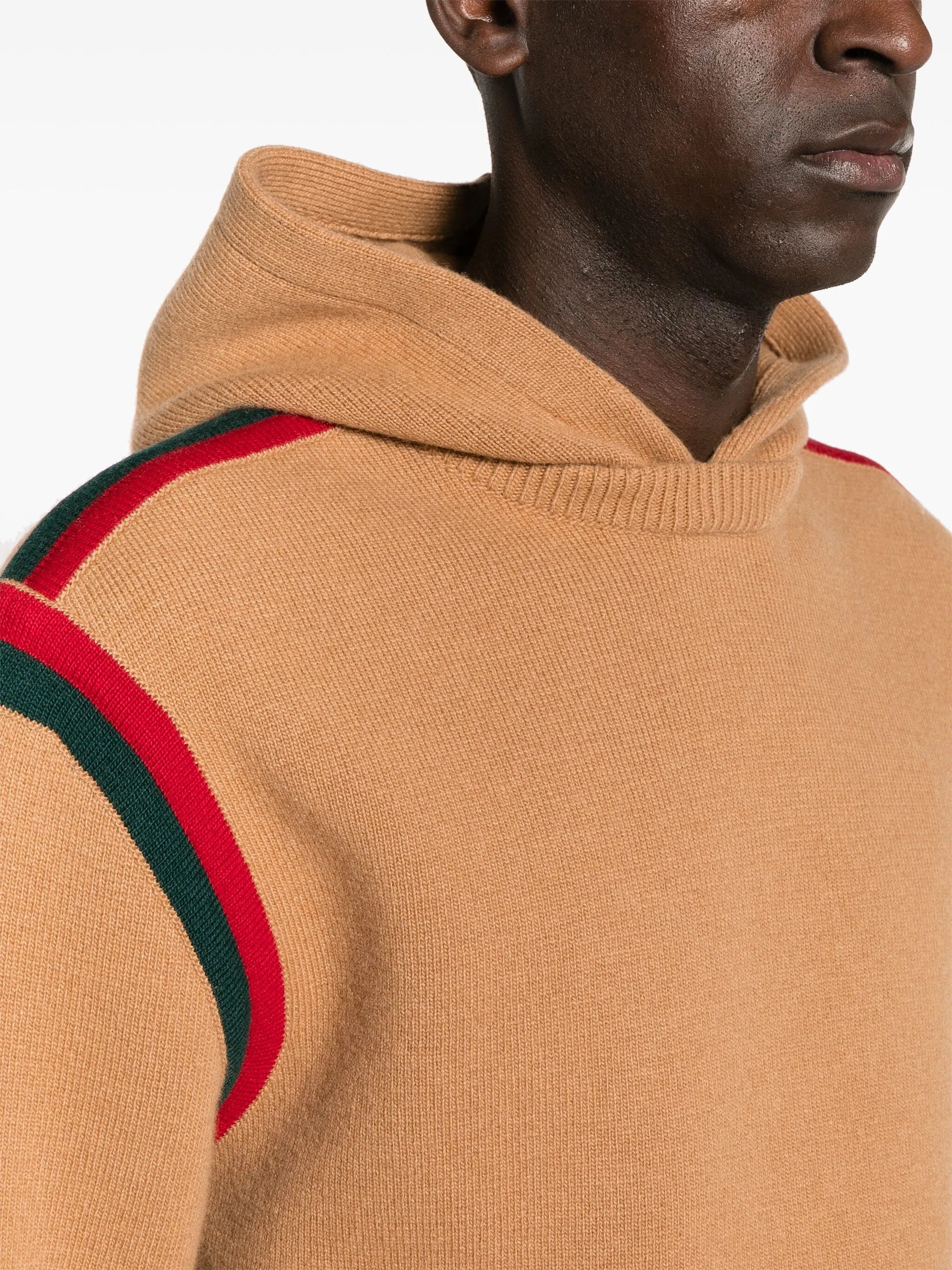 Web-Stripe Wool Hoodie - 3