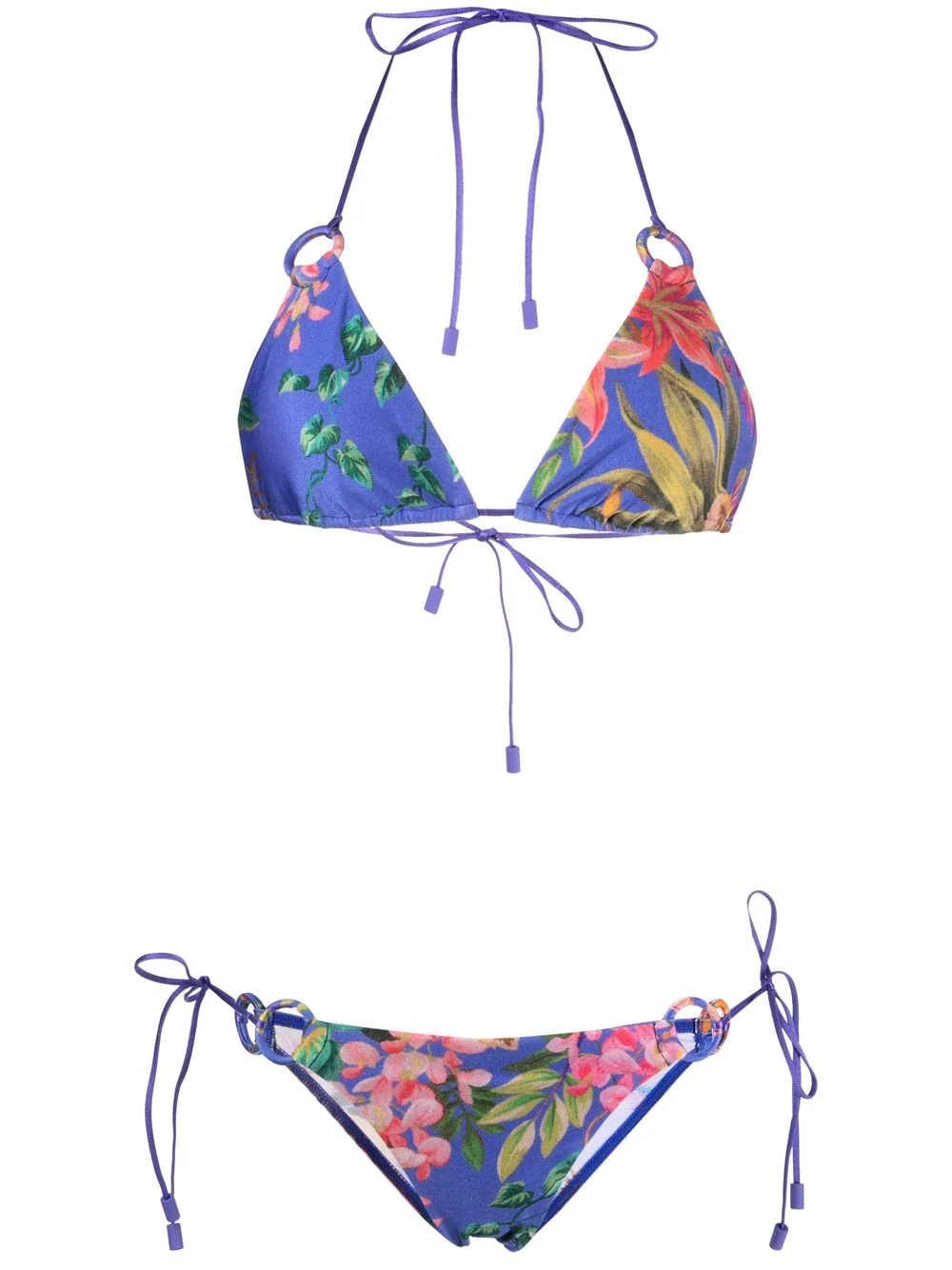 Tropicana floral-print bikini set - 1