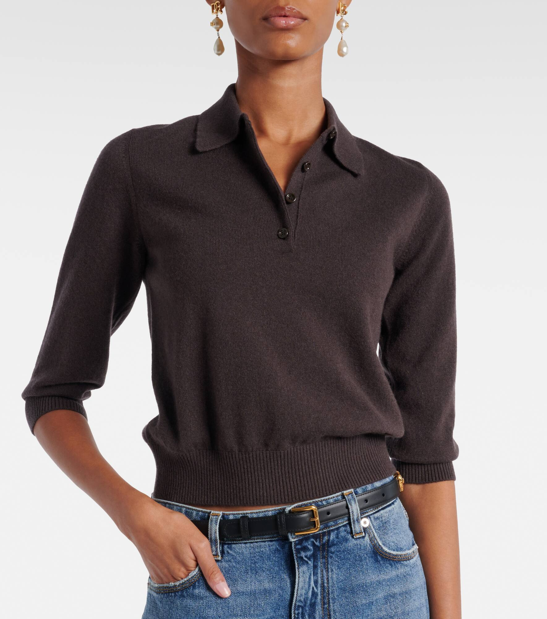Cashmere polo sweater - 5