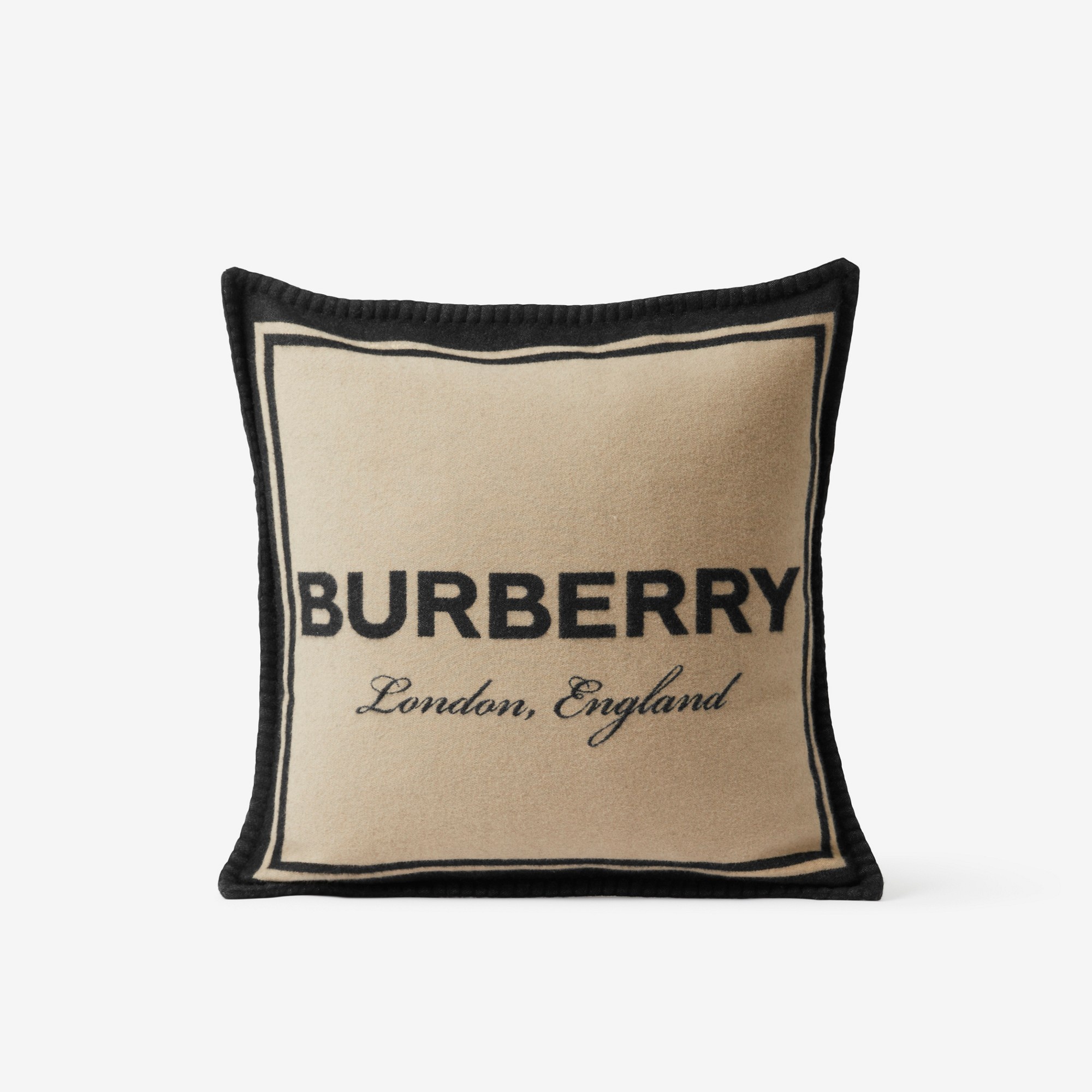 Logo Cashmere Wool Jacquard Cushion Cover - 1