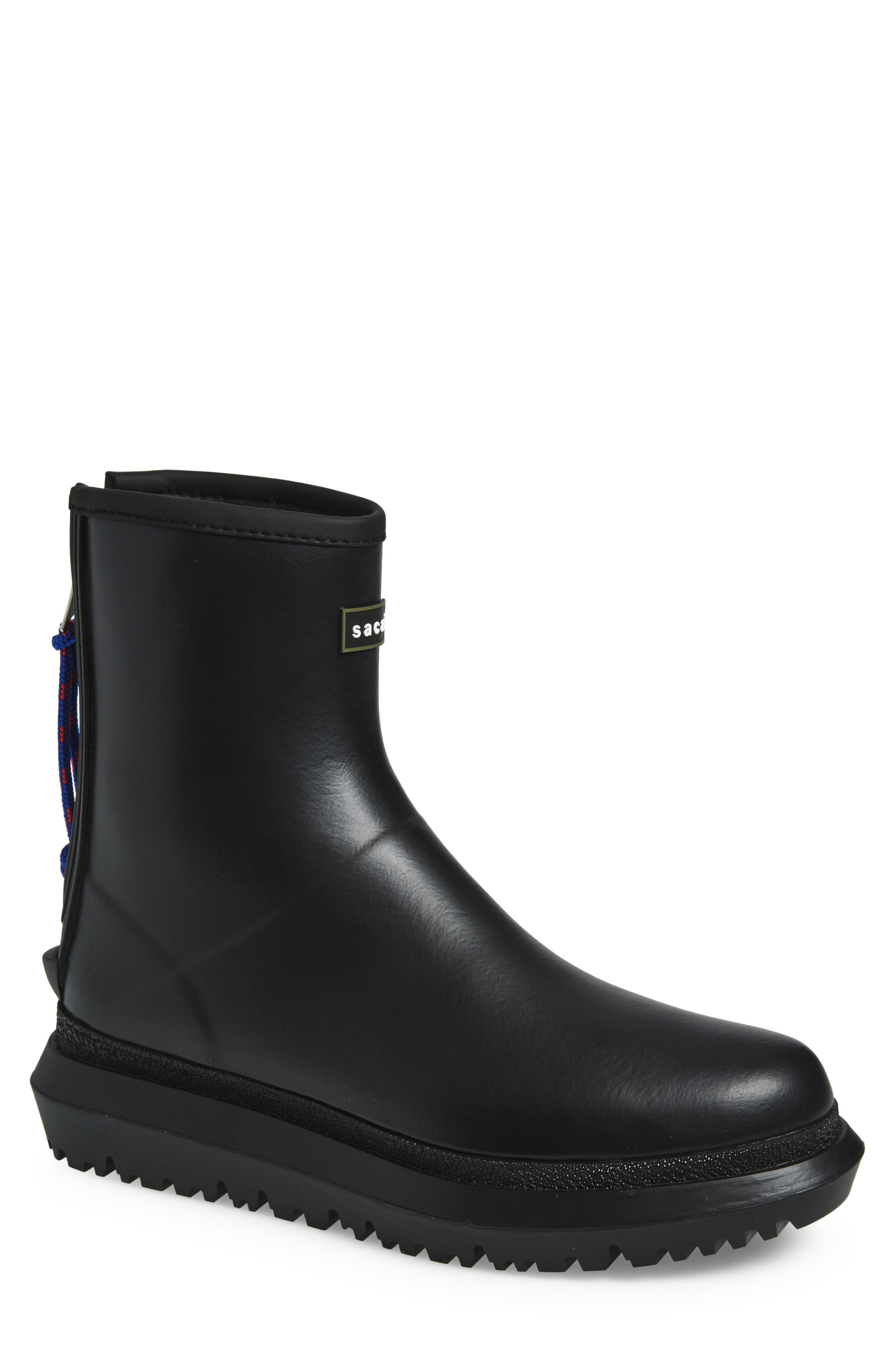 Sacai Rubber Waterproof Rain Boot in Black at Nordstrom - 1