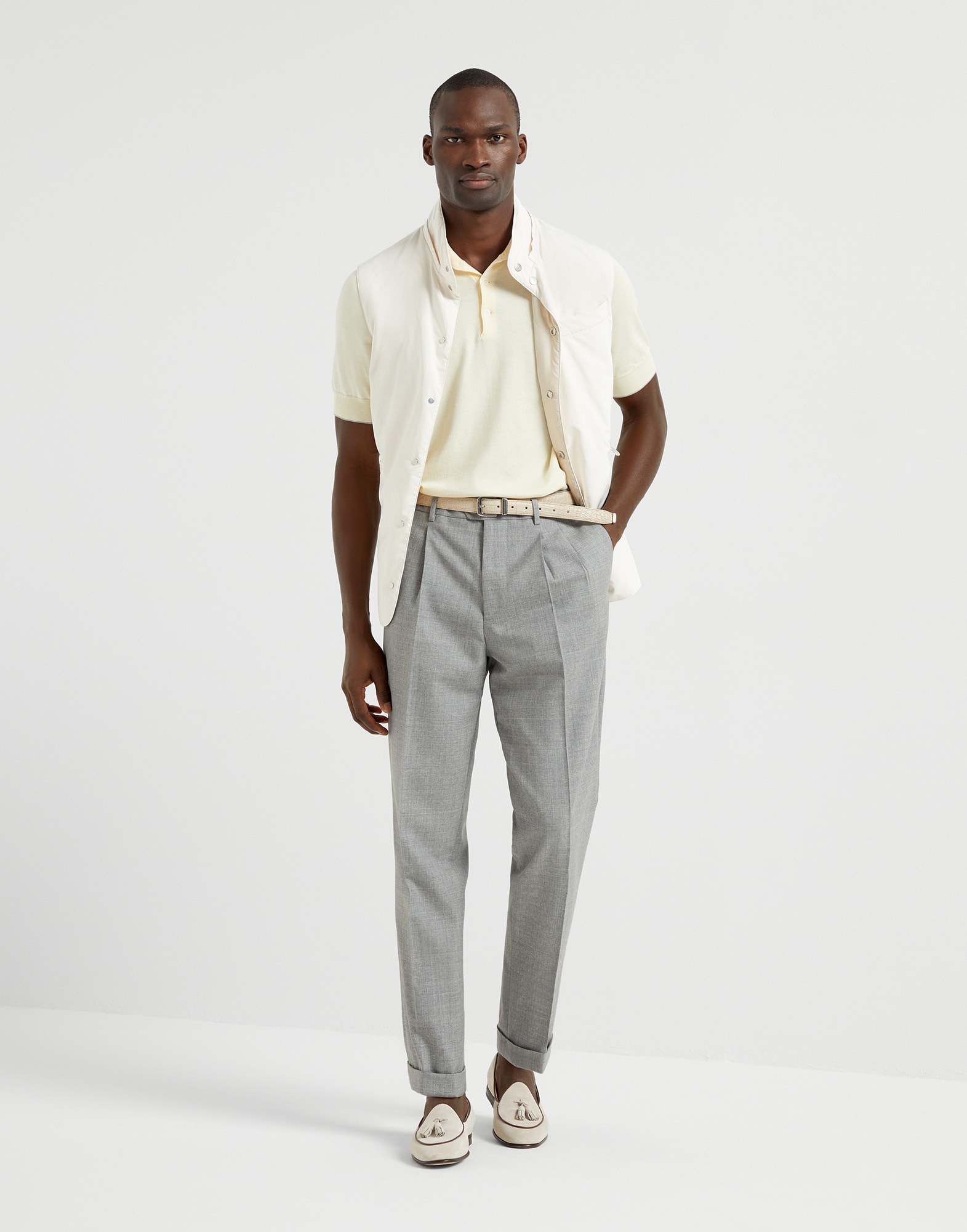 Cotton lightweight knit polo - 5