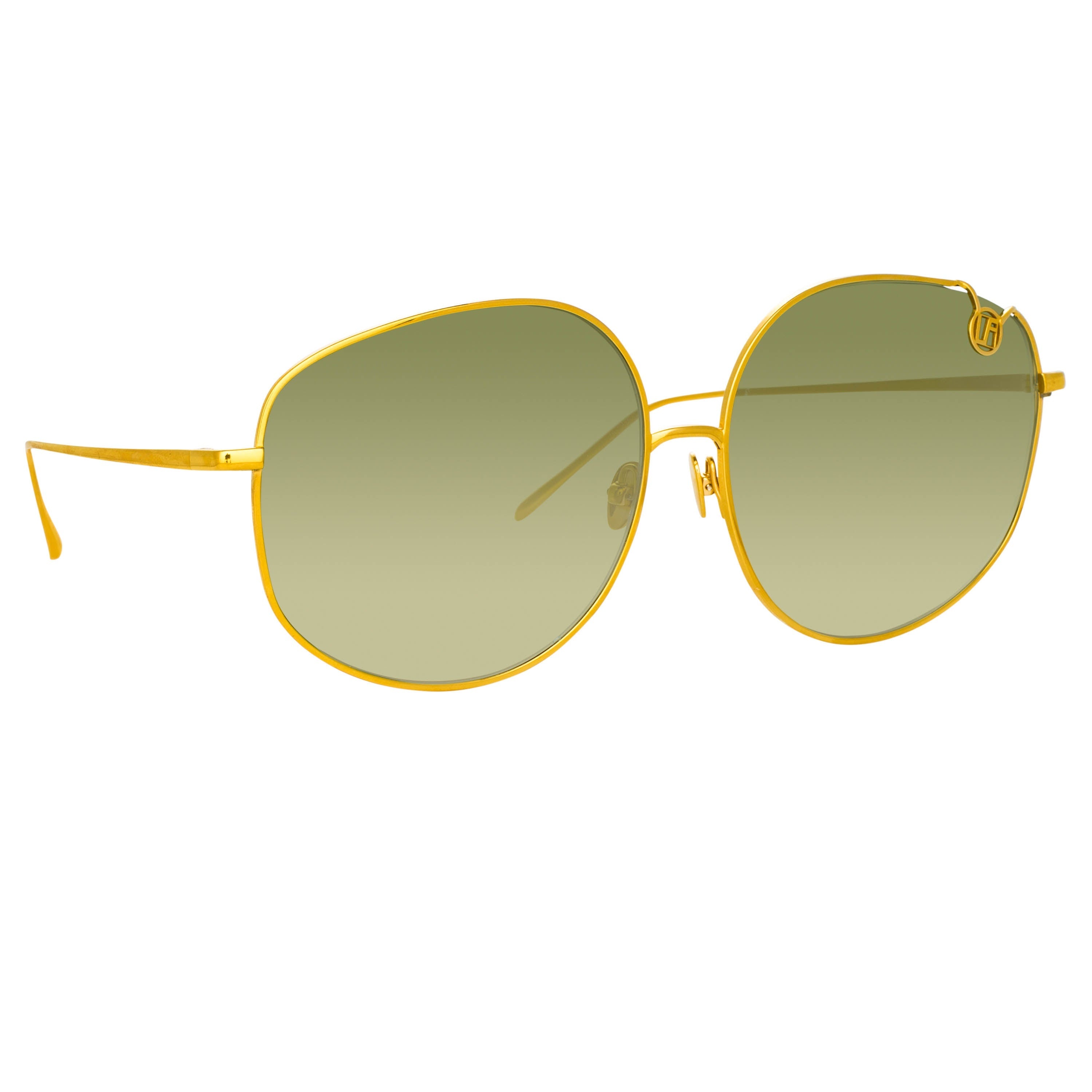 MARISA OVERSIZED SUNGLASSES IN YELLOW GOLD AND GREEN - 4