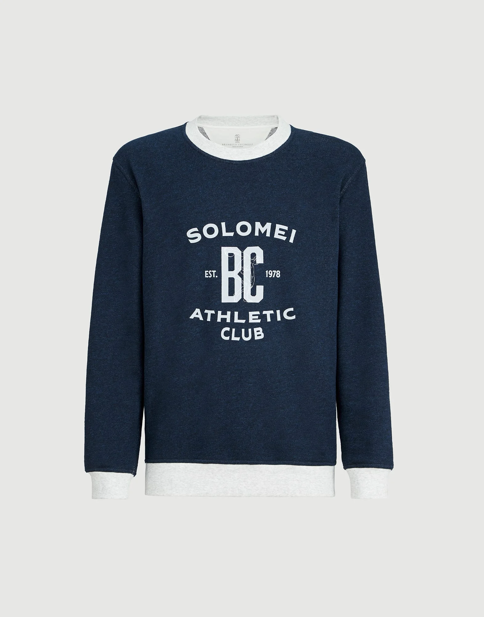 Cotton and linen mélange French terry sweatshirt with print - 1