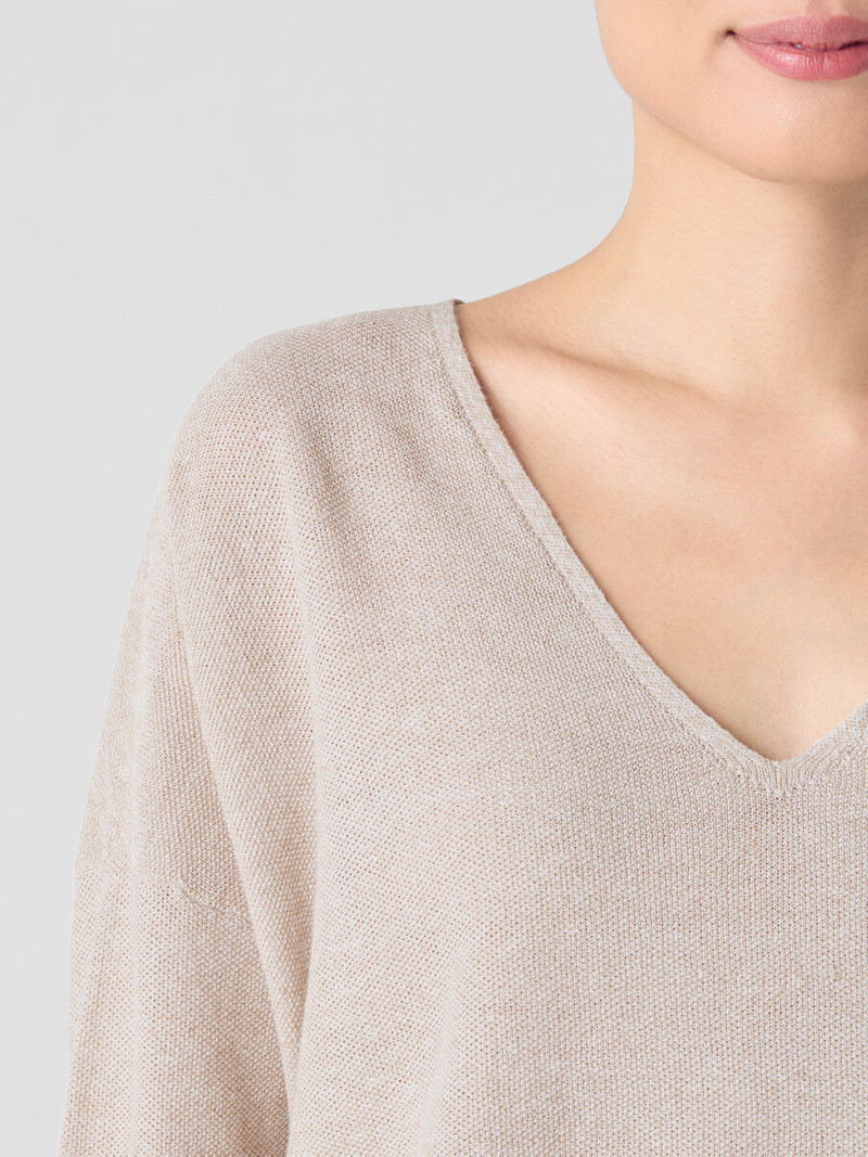 Organic Linen Cotton V-Neck Top 5