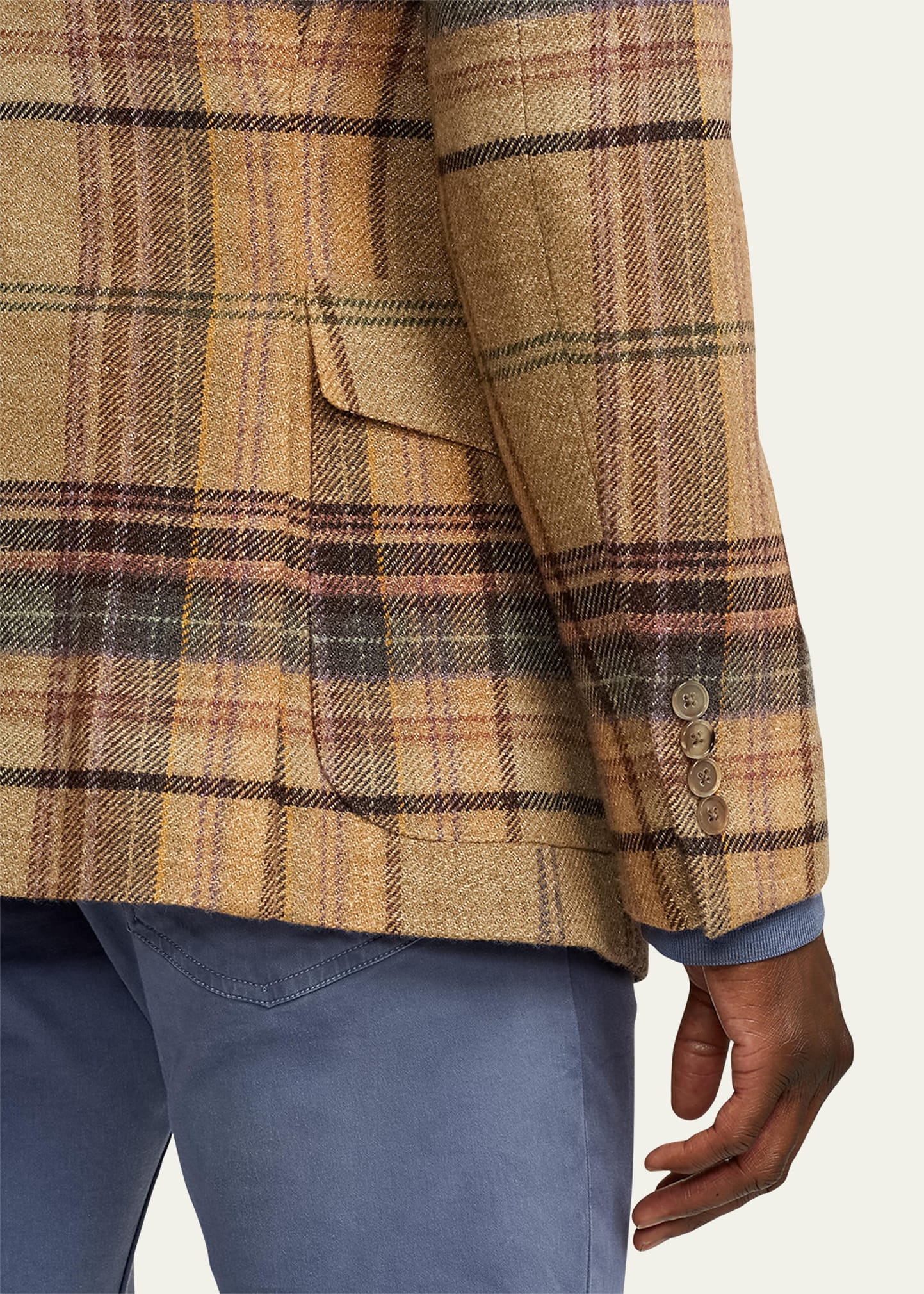 Men's Kent Hand-Tailored Plaid Tweed Sport Coat - 5