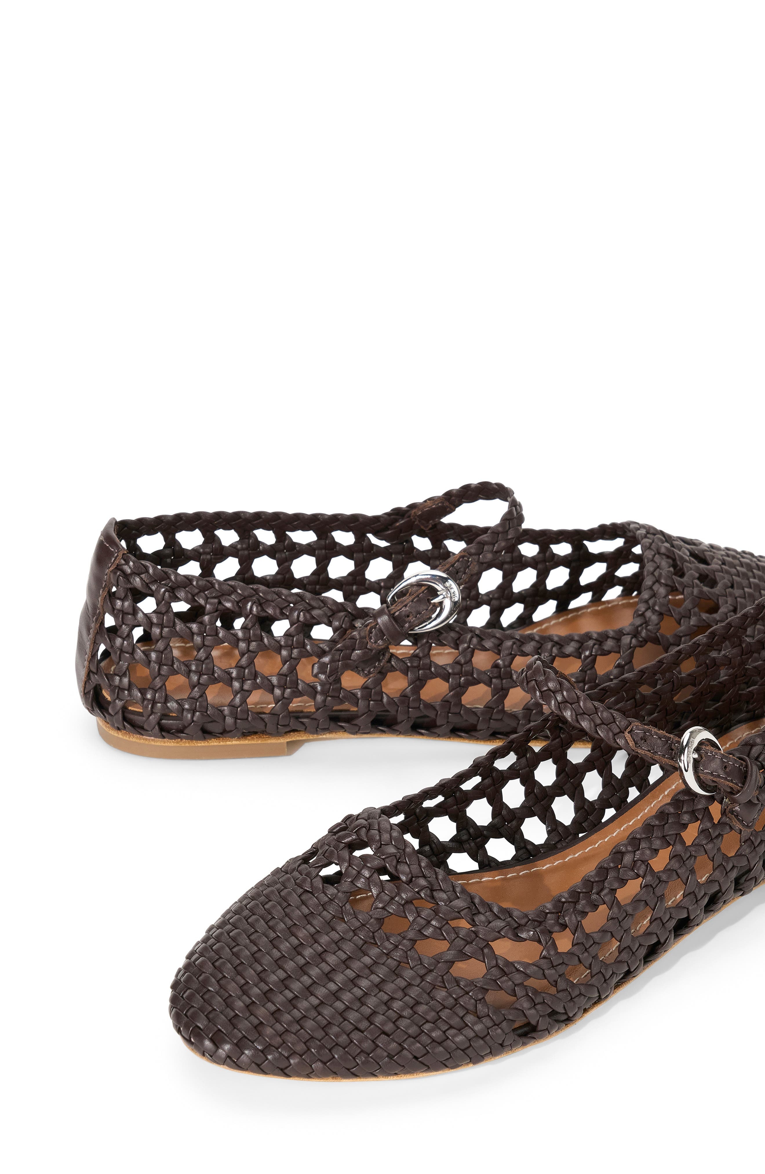 STAUD Nell Woven Mary Jane Flat in Espresso at Nordstrom - 5