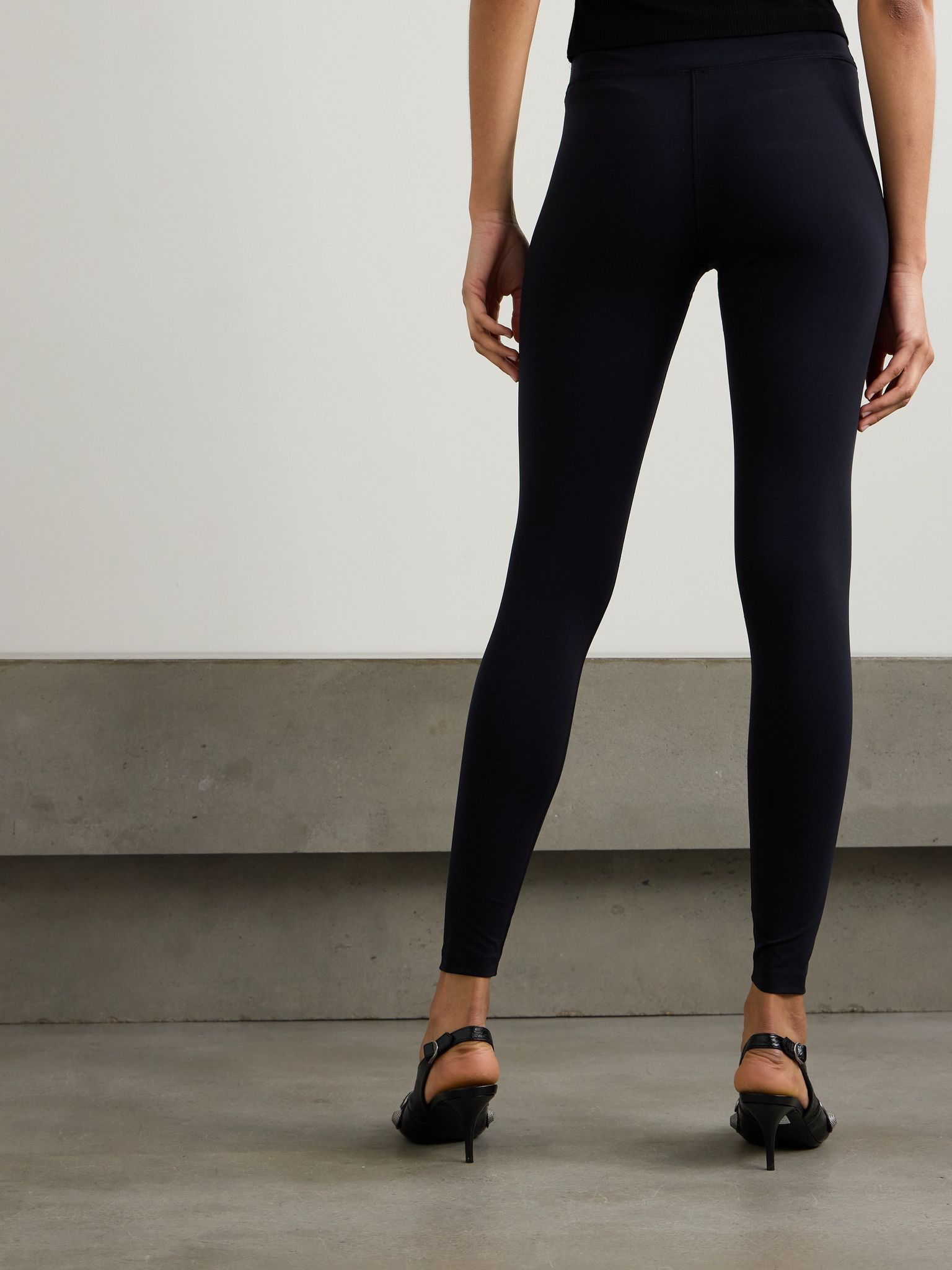 Logo-printed stretch-jersey leggings Black - 4