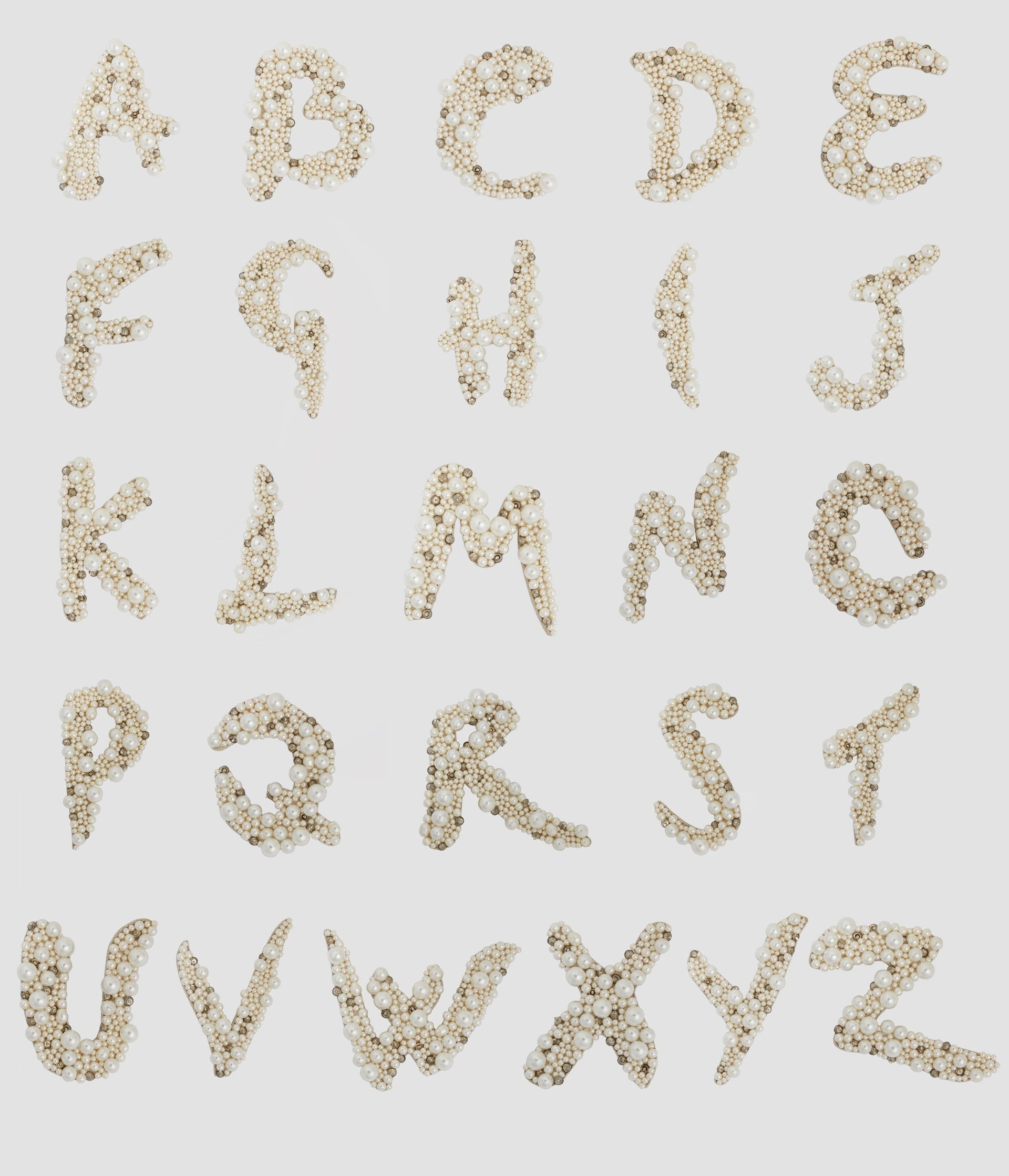 PEARL ALPHABET BROOCH F - 4
