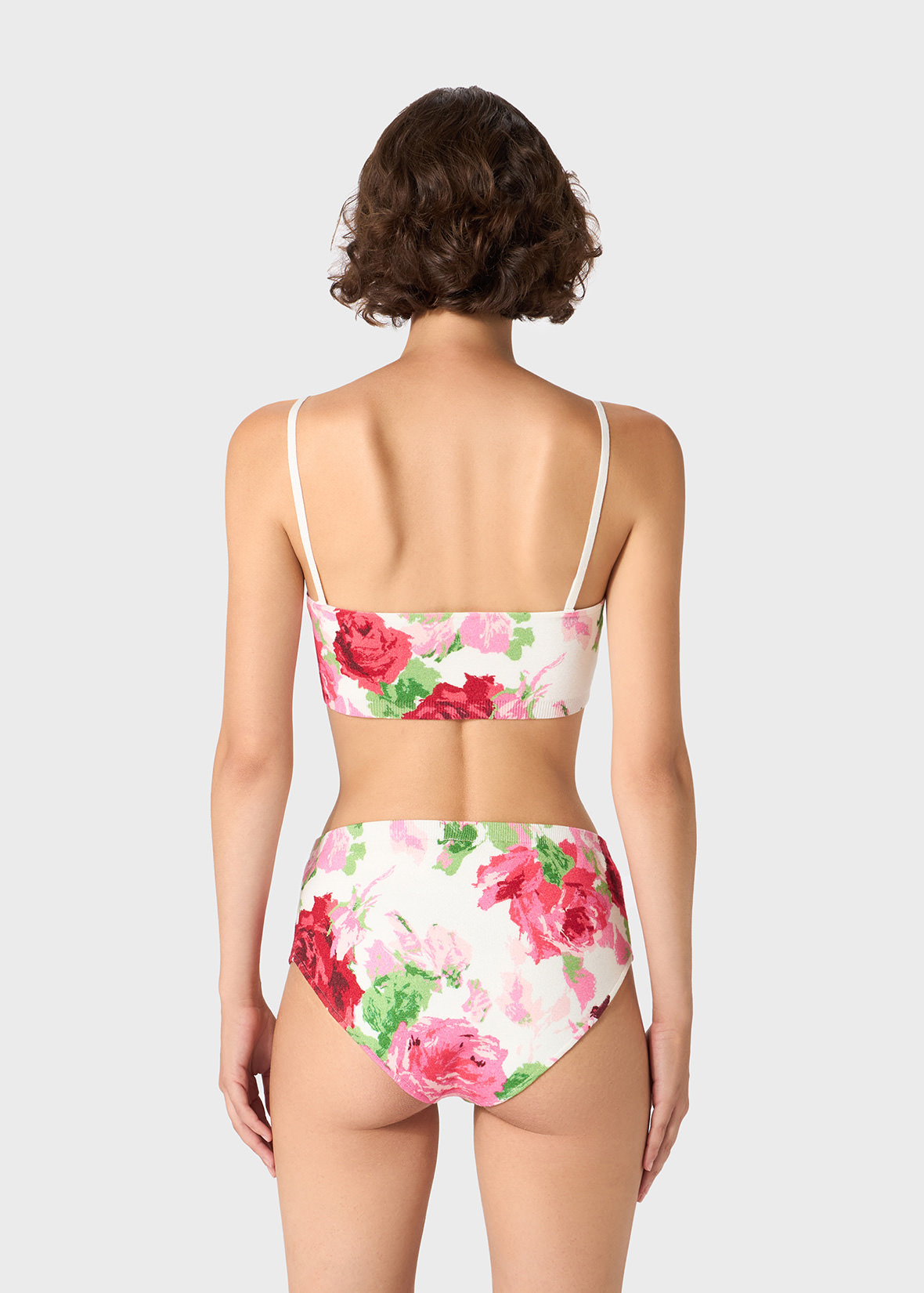 PEONY-PRINTED VISCOSE BIKINI - 4