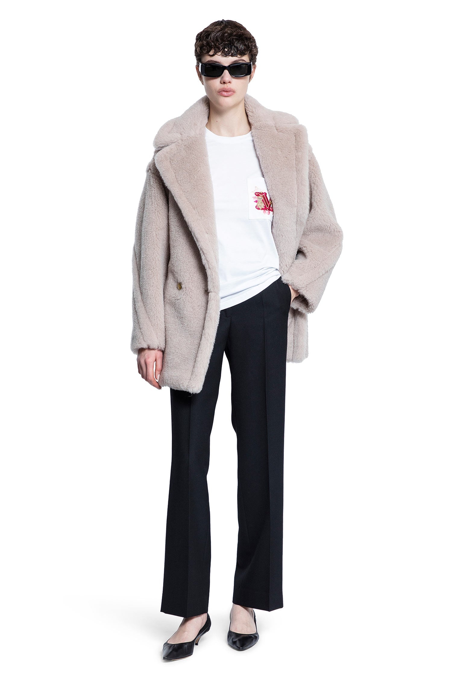 MAX MARA｜ (NUNZIO (11941021 004 / 11941021600 004)) Jersey T-shirt with embroidered pocket, white | 