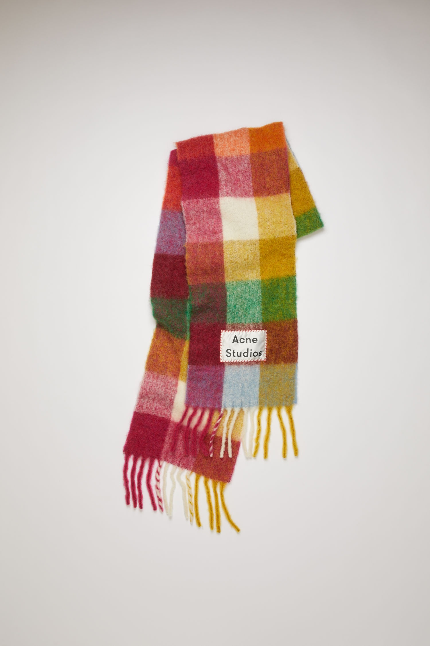 Multi check scarf fuchsia/orange - 1