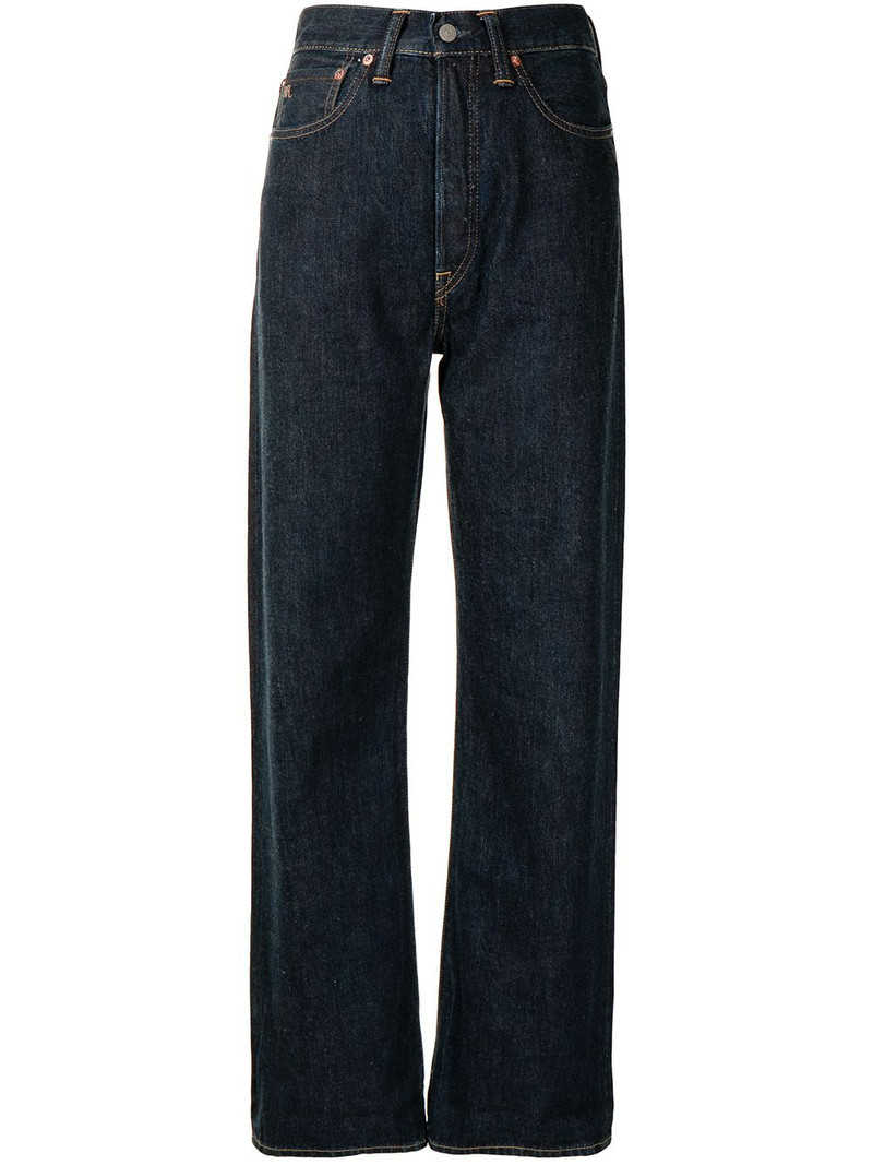 high-waisted straight-leg jeans 1