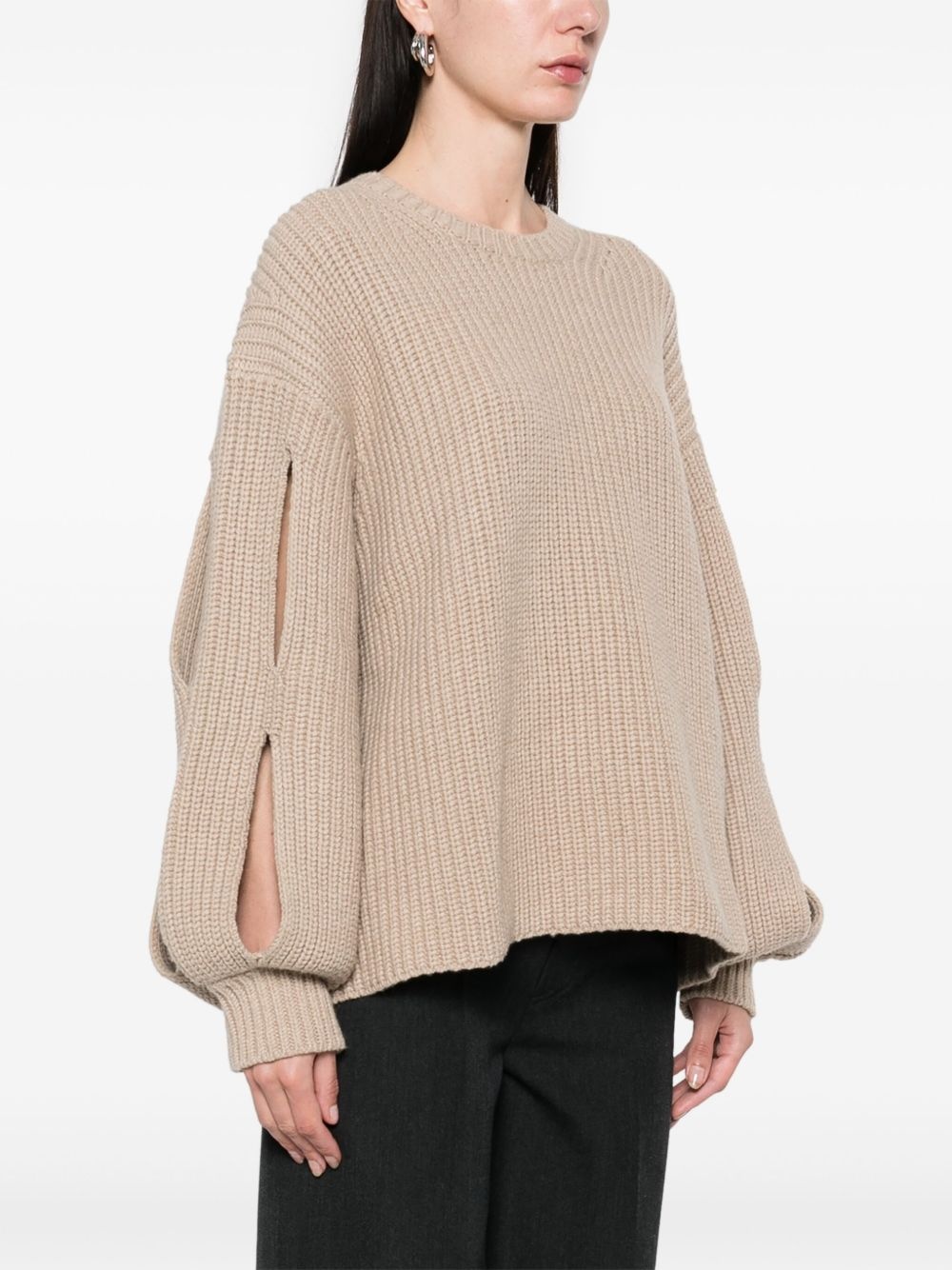 cut out-detail sweater - 3