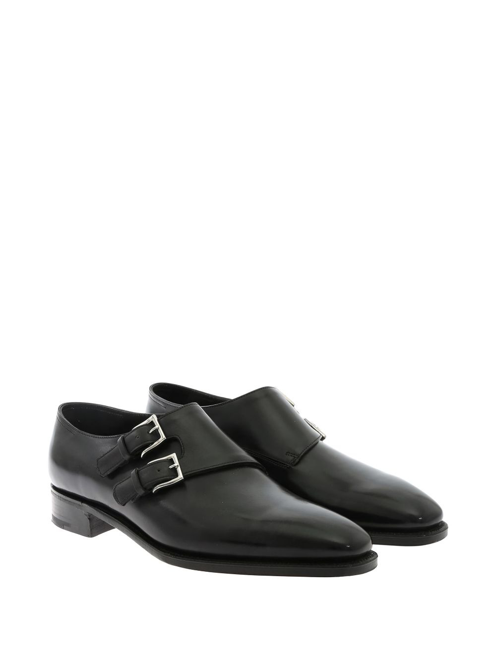 double-buckle leather derby shoes - 2