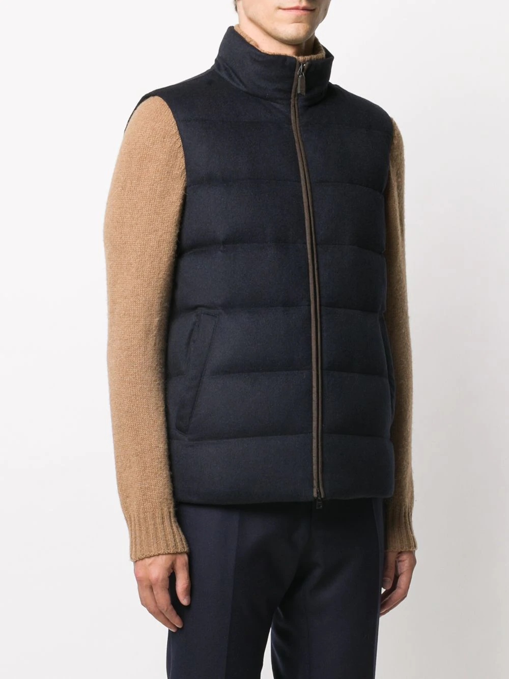 down-feather zip-up gilet - 3