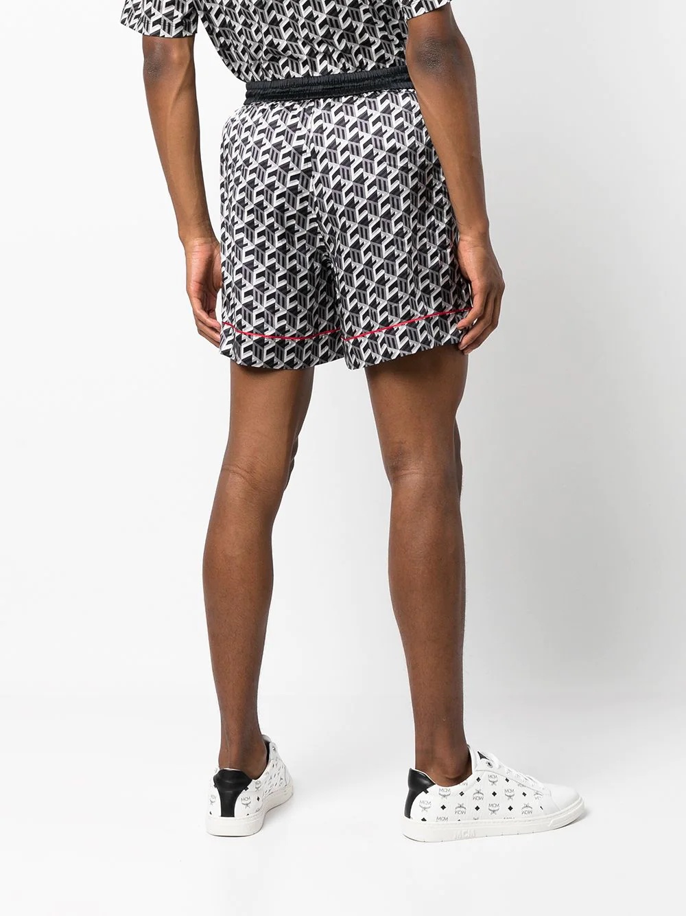 geometric-print silk shorts - 3