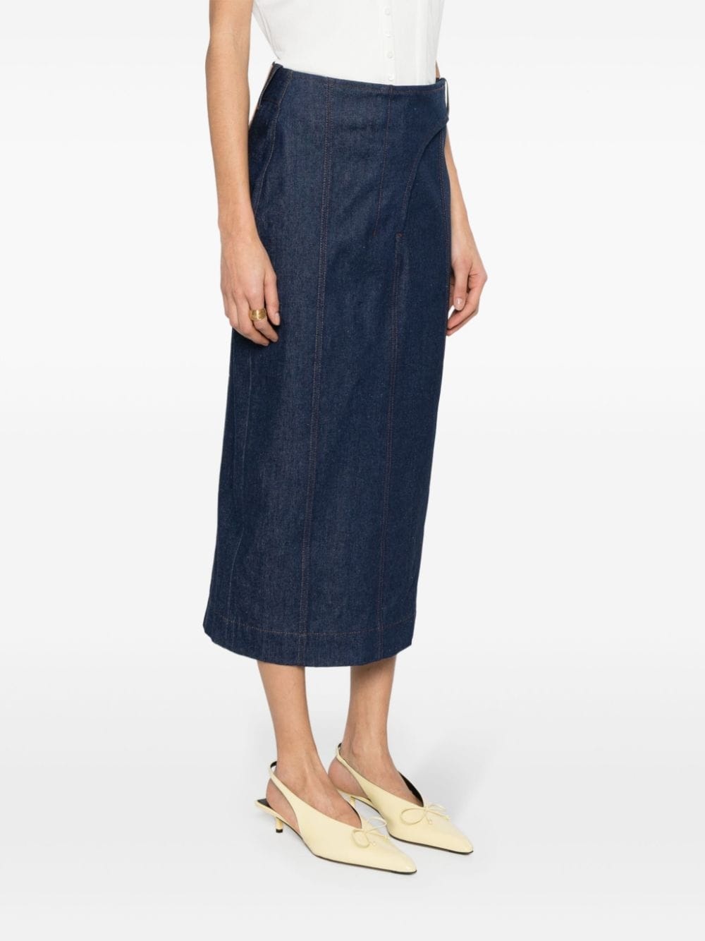 La Jupe de-Nimes Obra denim midi skirt - 3