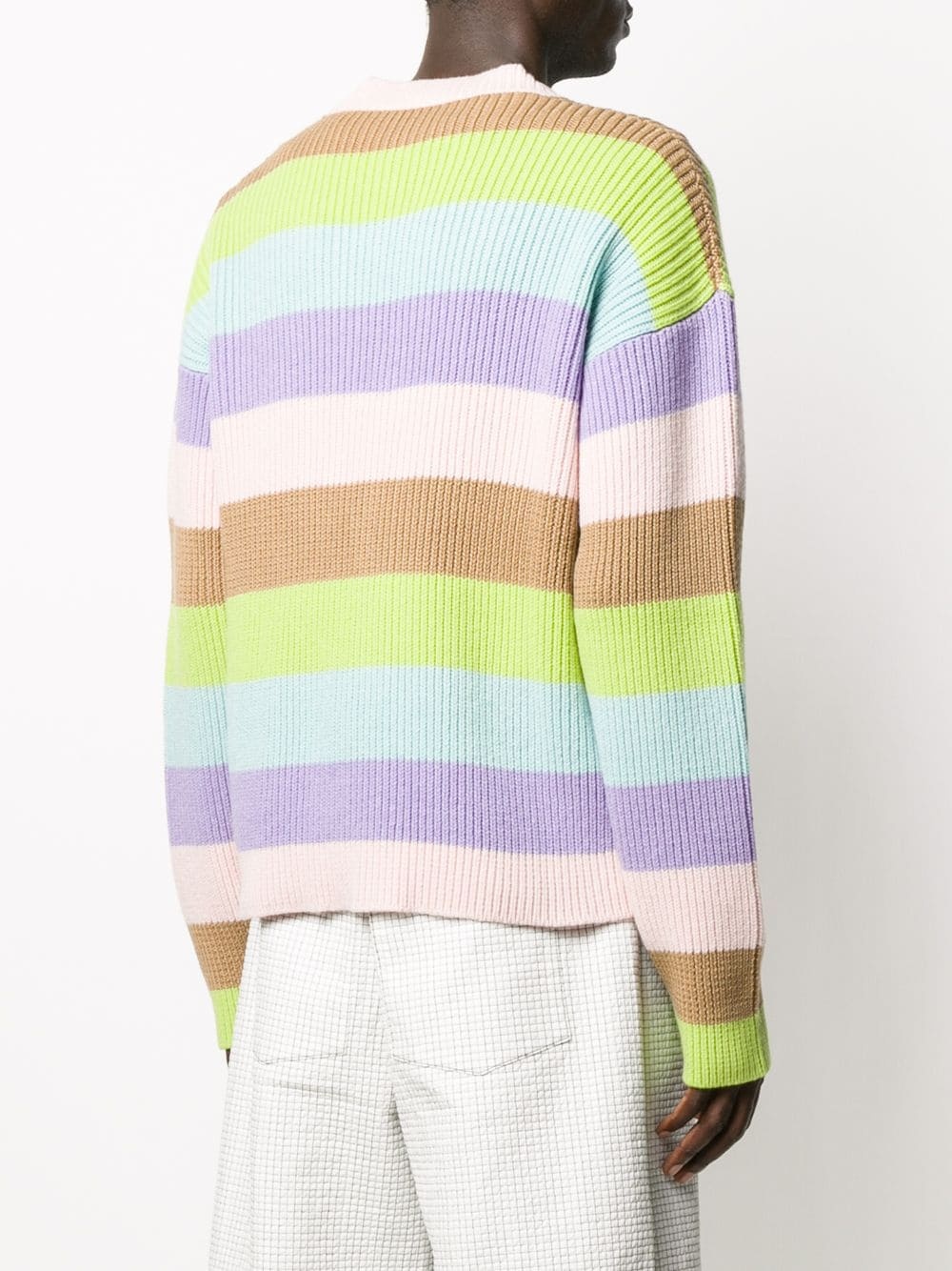 ribbed knit striped cardigan - 4