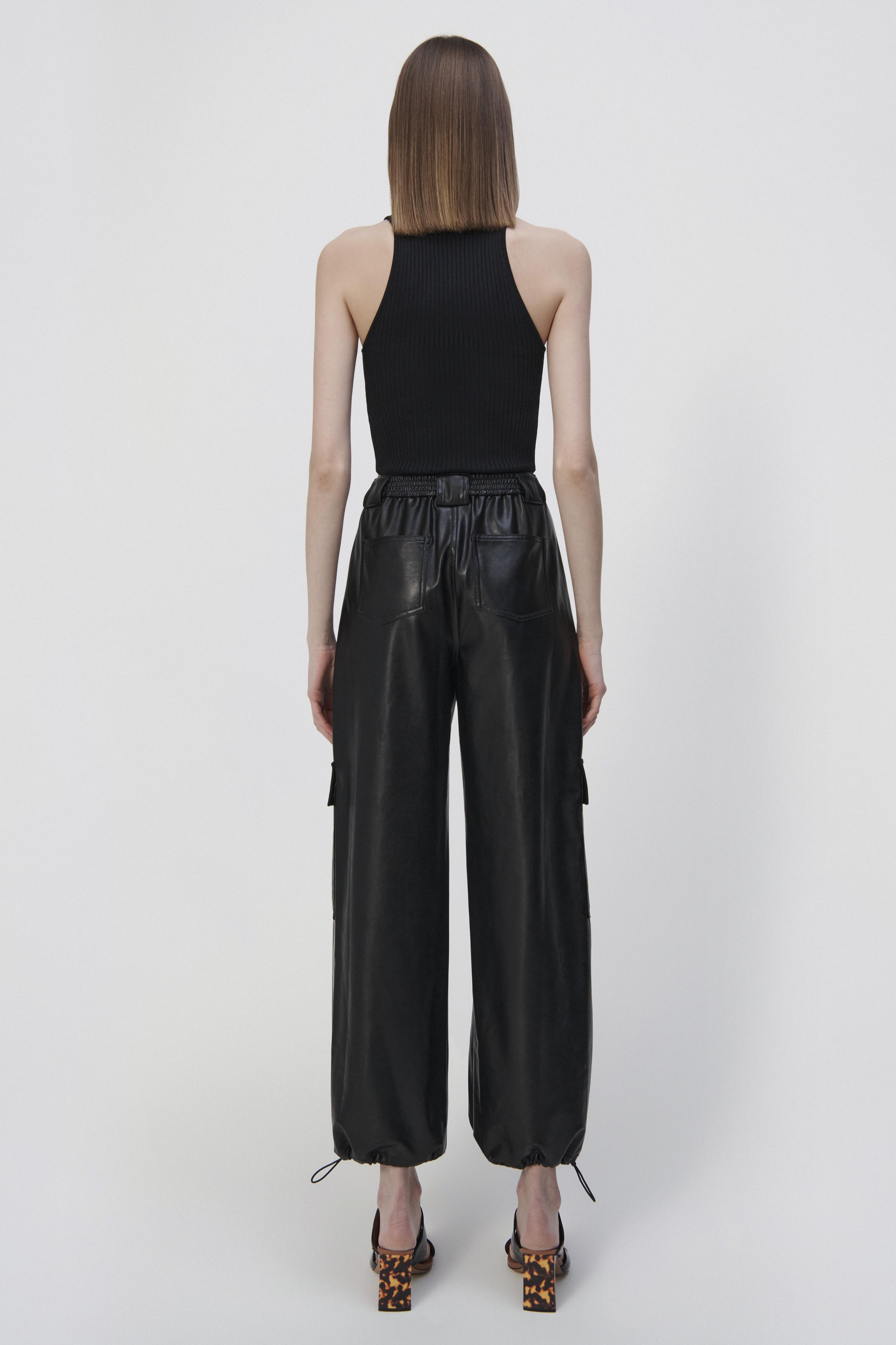 Luxe Vegan Leather Cargo Pant - 7