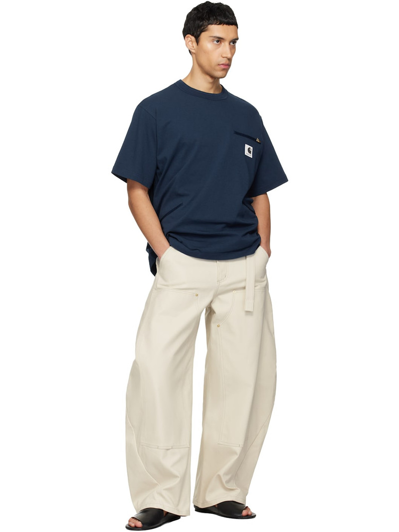 sacai Navy Carhartt WIP Edition Cotton Jersey T-shirt outlook