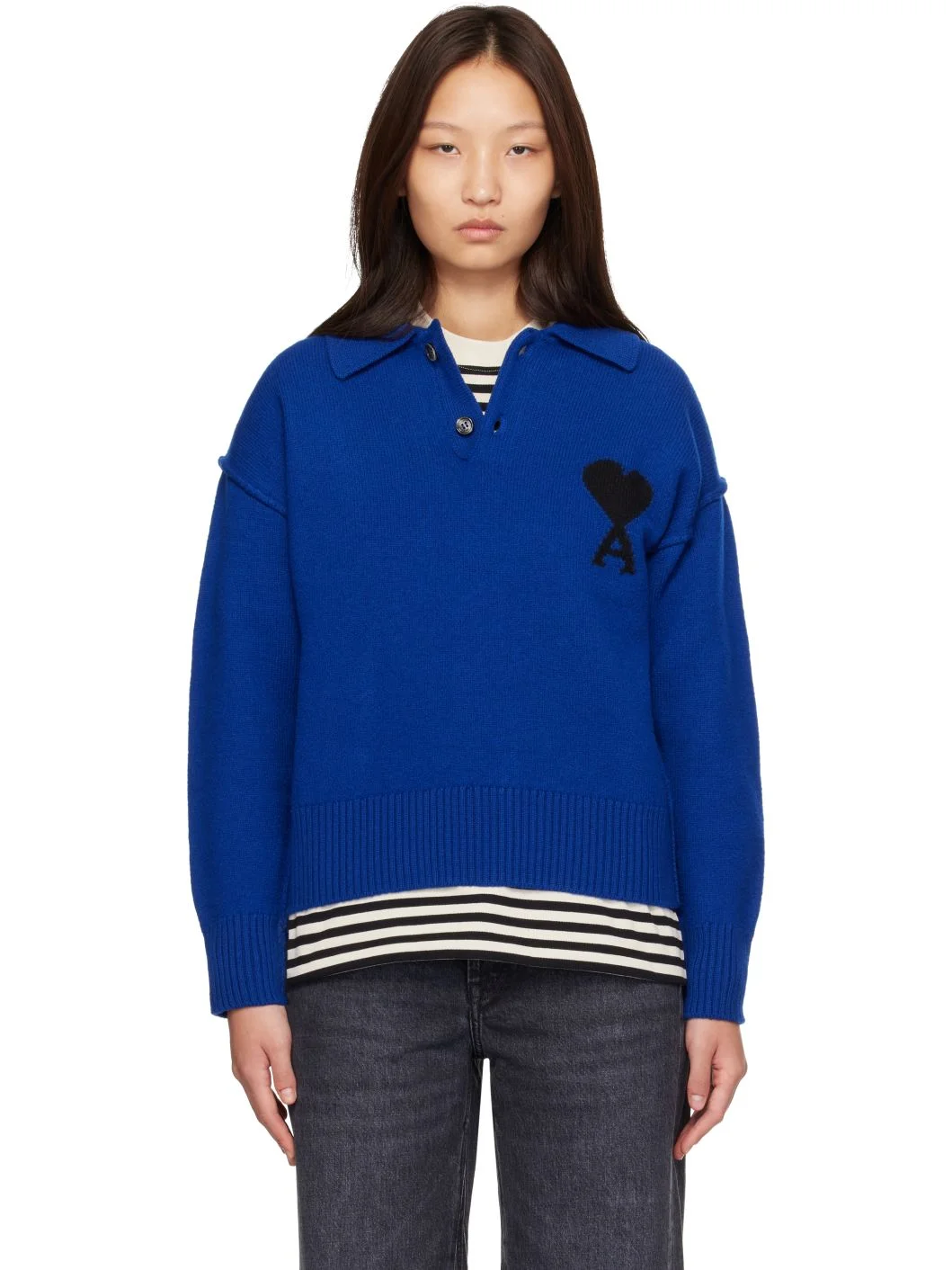 Blue Wool Ami de Coeur Polo - 1