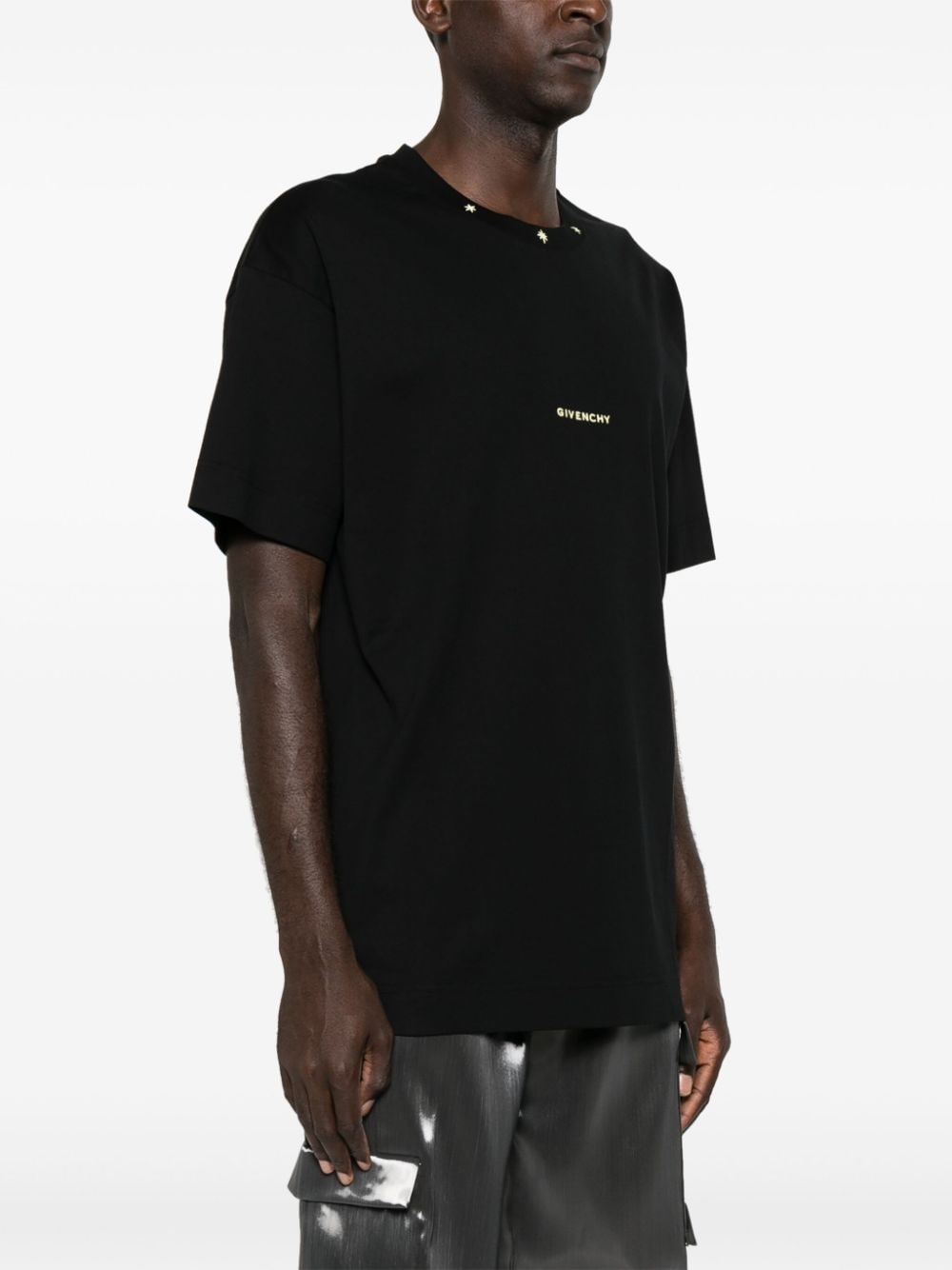 logo and stars-embroidered T-shirt - 3