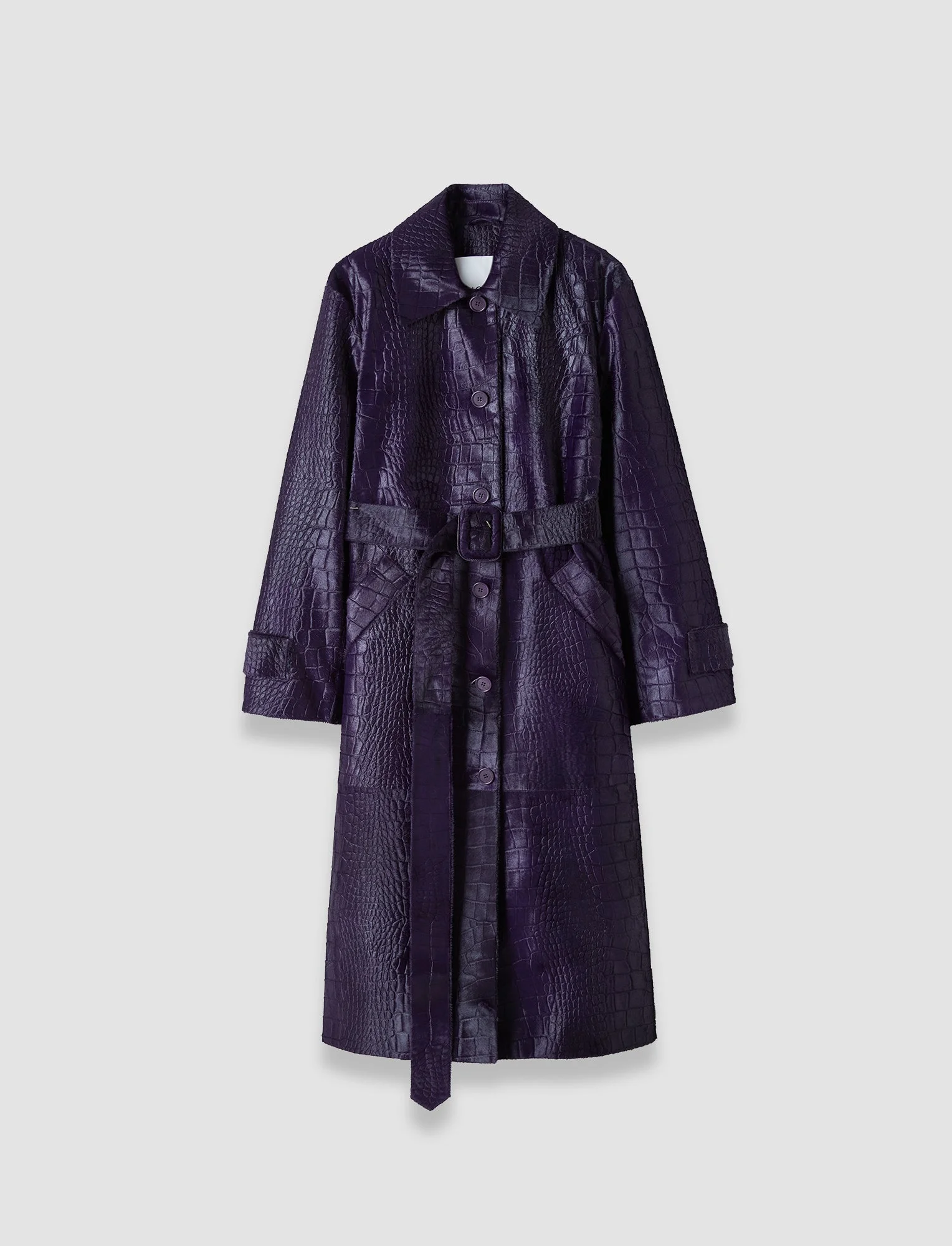 Auger Embossed Croc Leather Coat - 1
