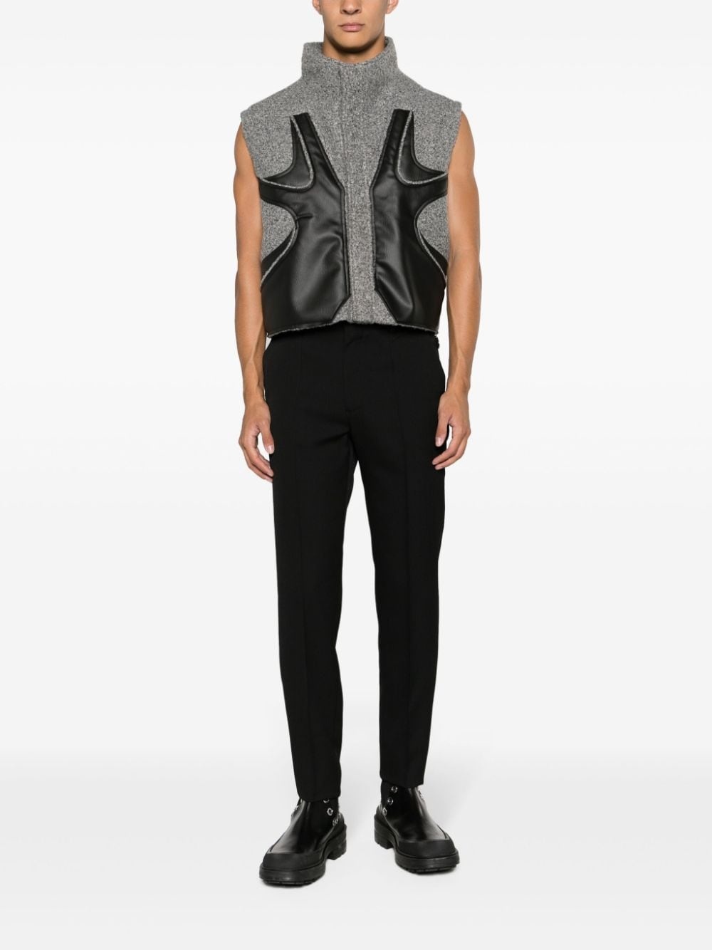slim-cut wool trousers - 2