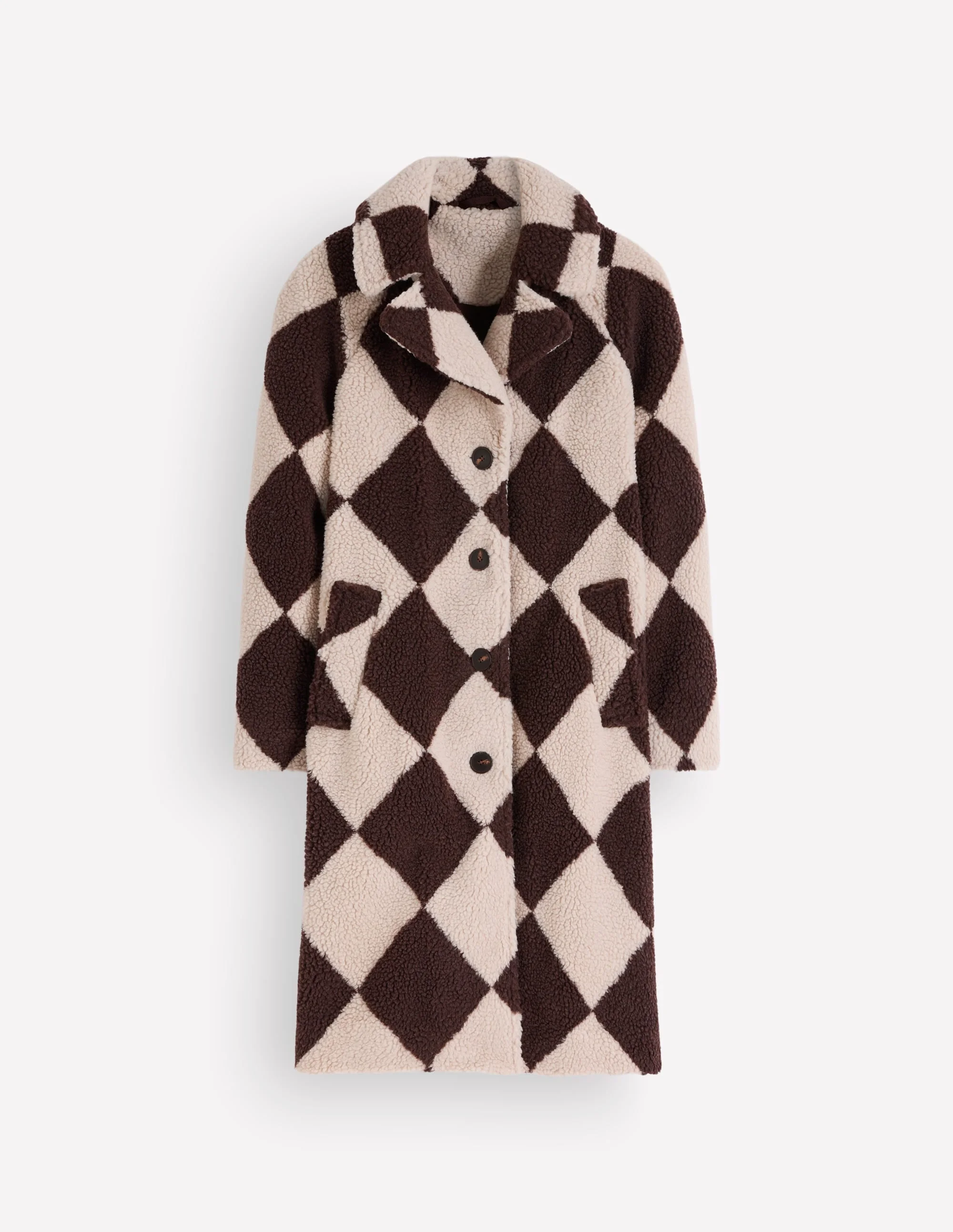 Cotswold Borg Coat-Mink & Brown Giant Borg Argyle - 1